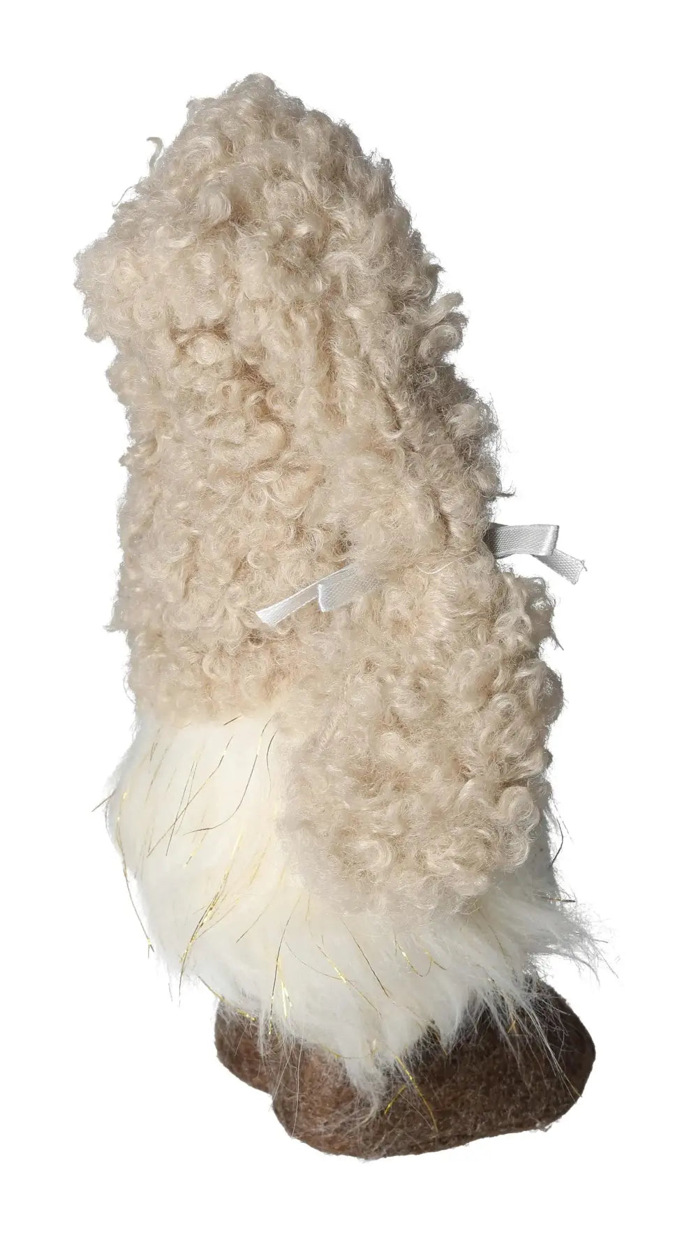 Elegant Sylvia Crystals textile gnome in white, showcasing premium craftsmanship and sophisticated design. Perfect for conscious home decor.