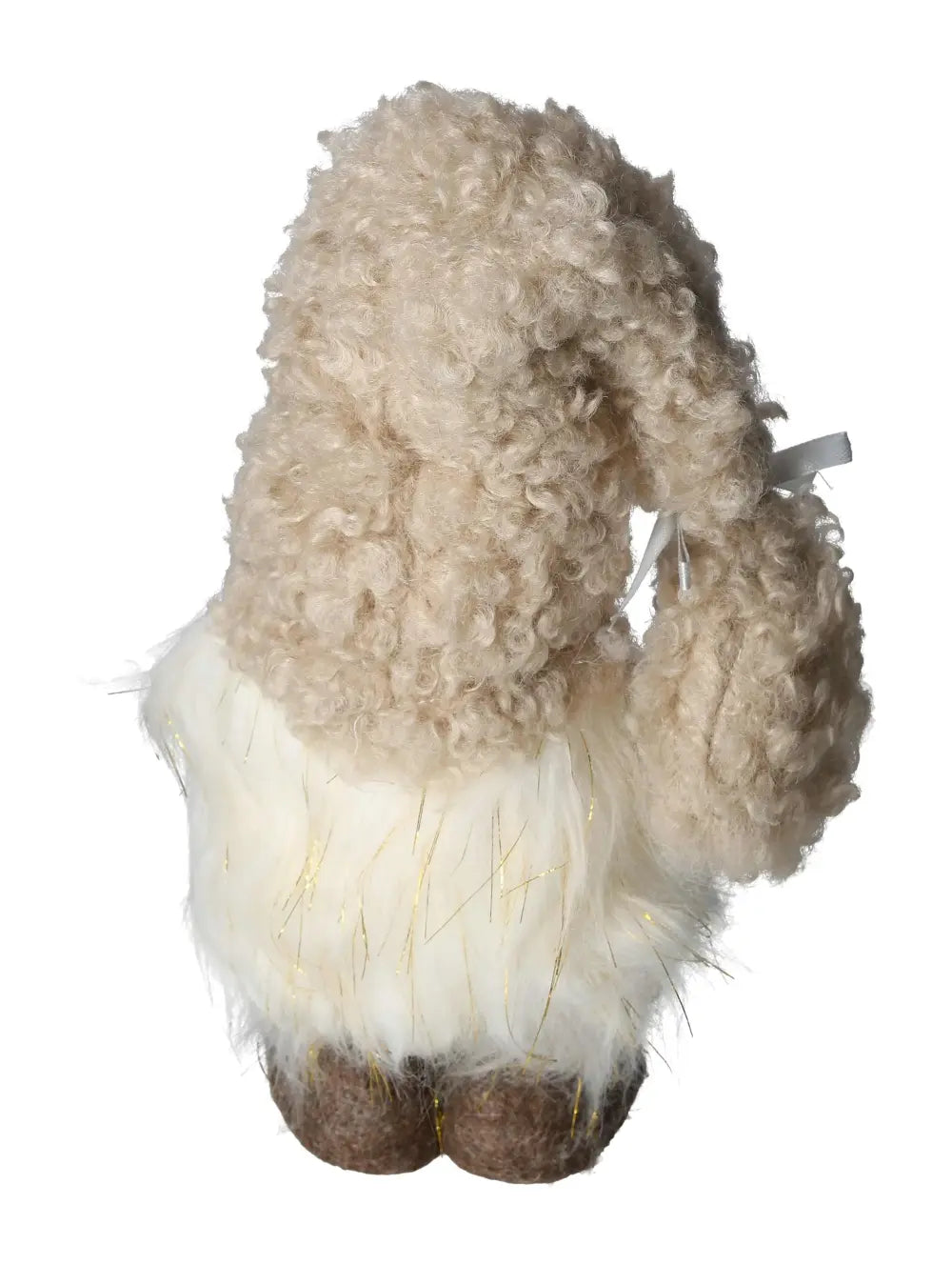 Elegant white textile gnome, designed for refined decoration, from Sylvia Crystals.