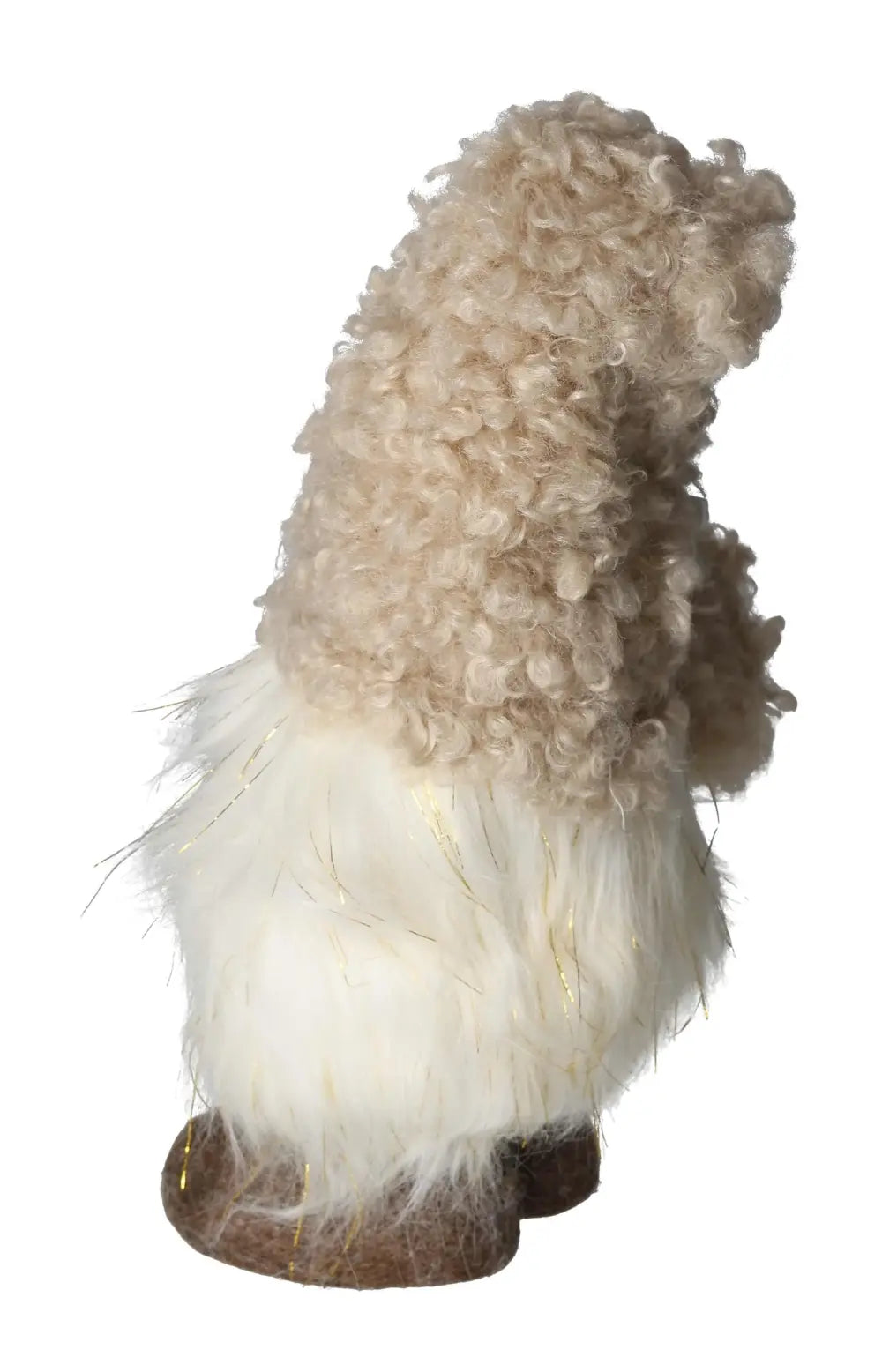 Textile white gnome from Sylvia Crystals, featuring high-quality materials and artistic design for sophisticated decor.