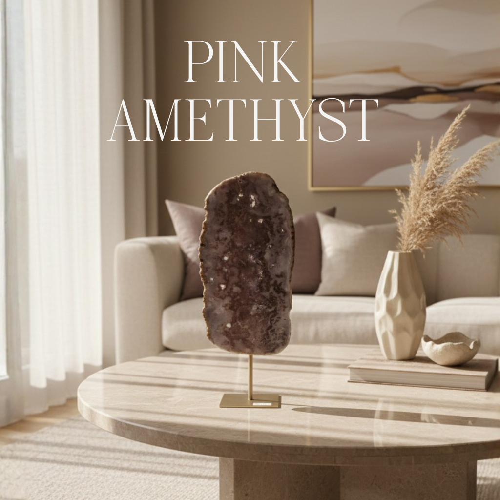 Pink Amethyst on Metal Stand 001283