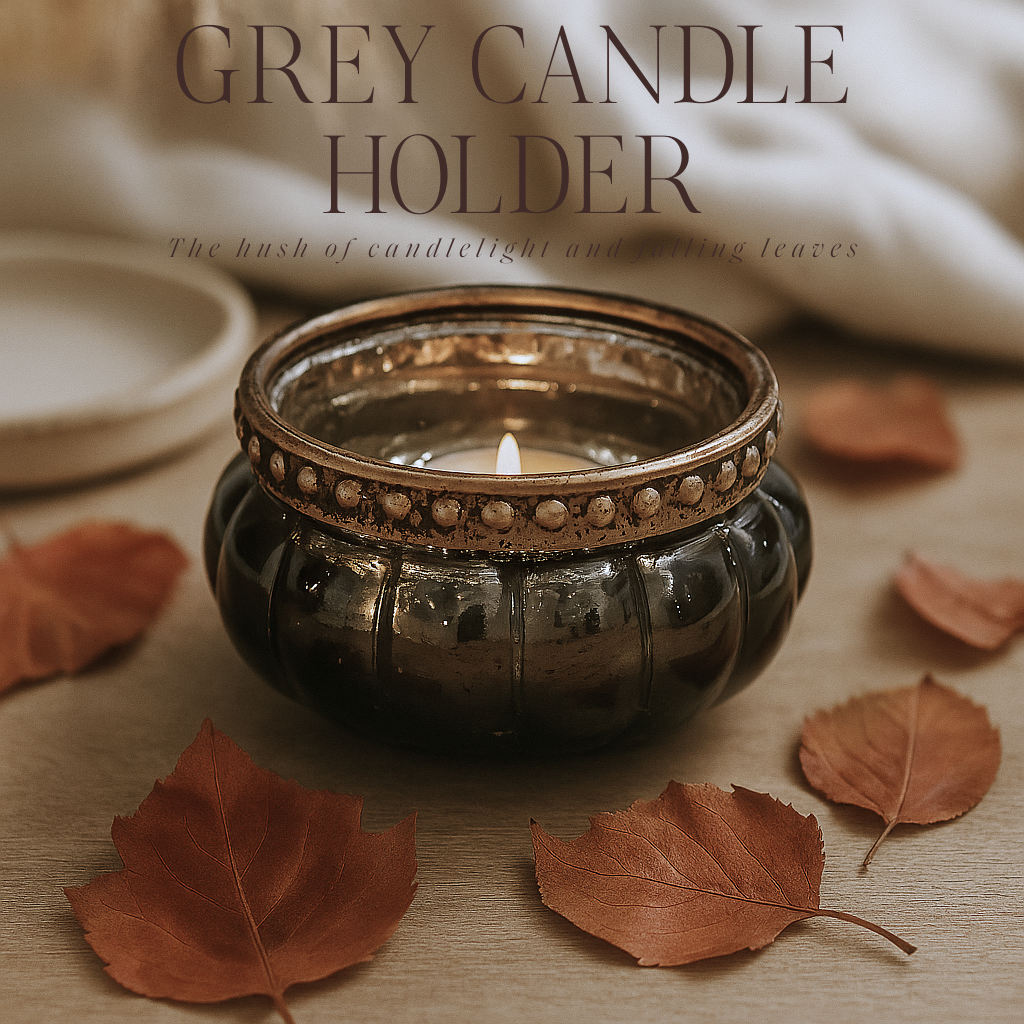 Portavelas gris – Sutil elegancia y ambiente acogedor