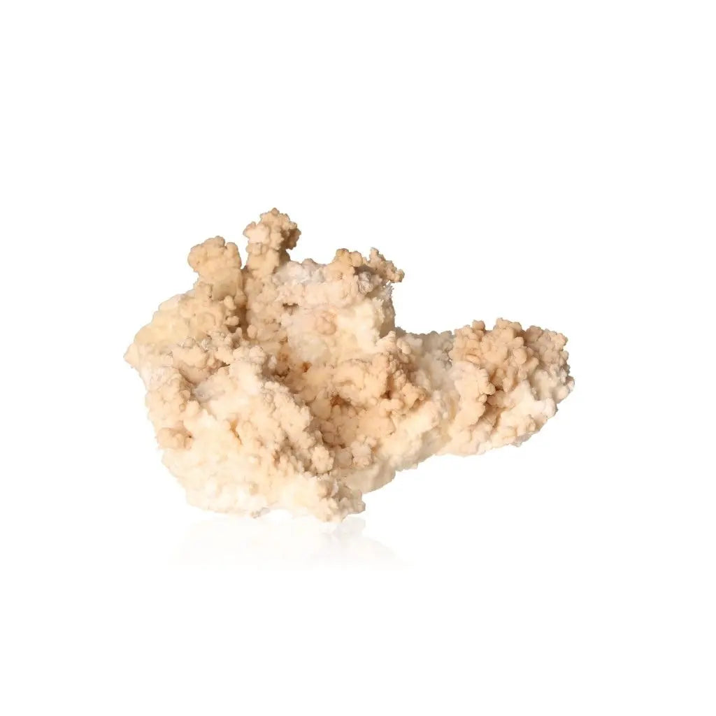 Ighoud Calcite Druze from Morocco, featuring warm earthy tones and natural shapes, ideal for grounding and spiritual growth.