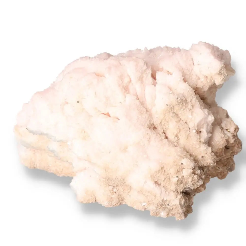 Kutnahorite crystal with delicate pink hues from Sylvia Crystals, ideal for heart chakra healing and nurturing emotional empathy.