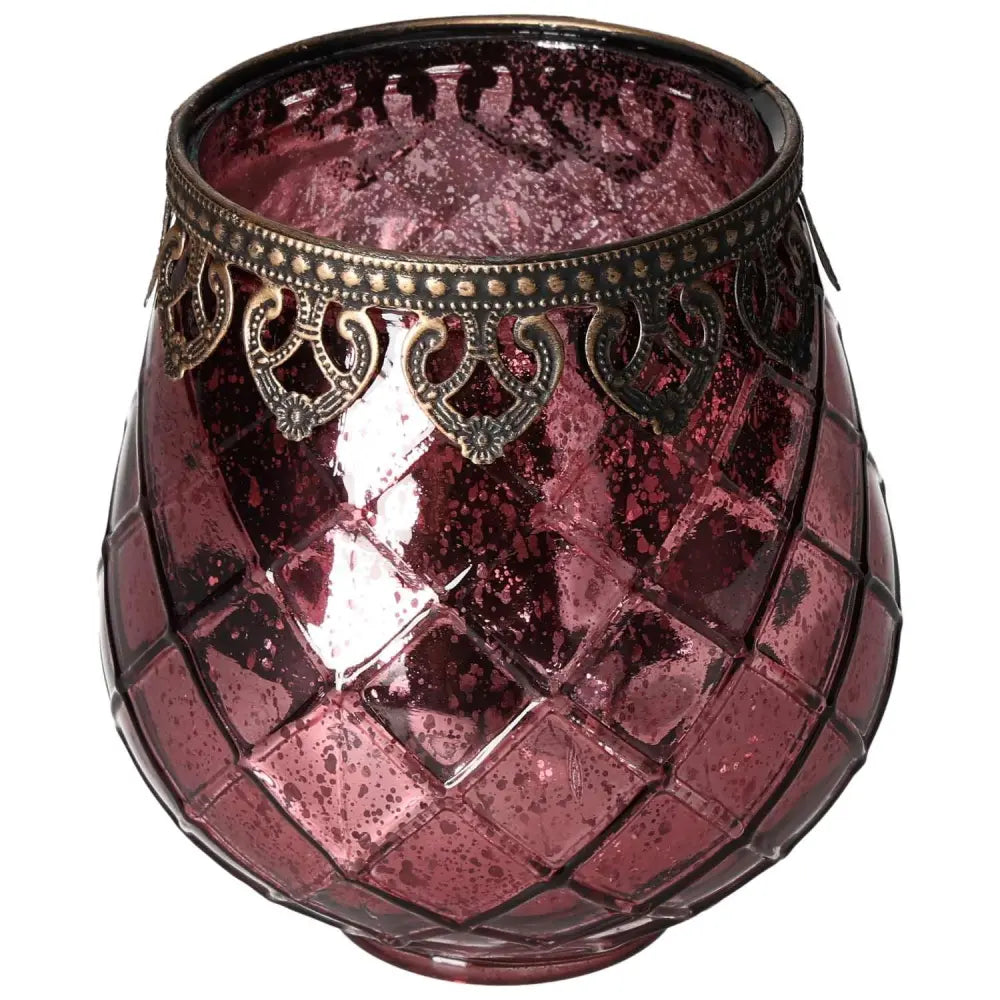 Elegant crystal lantern with metal rim, showcasing intricate design and timeless charm by Sylvia Crystals.