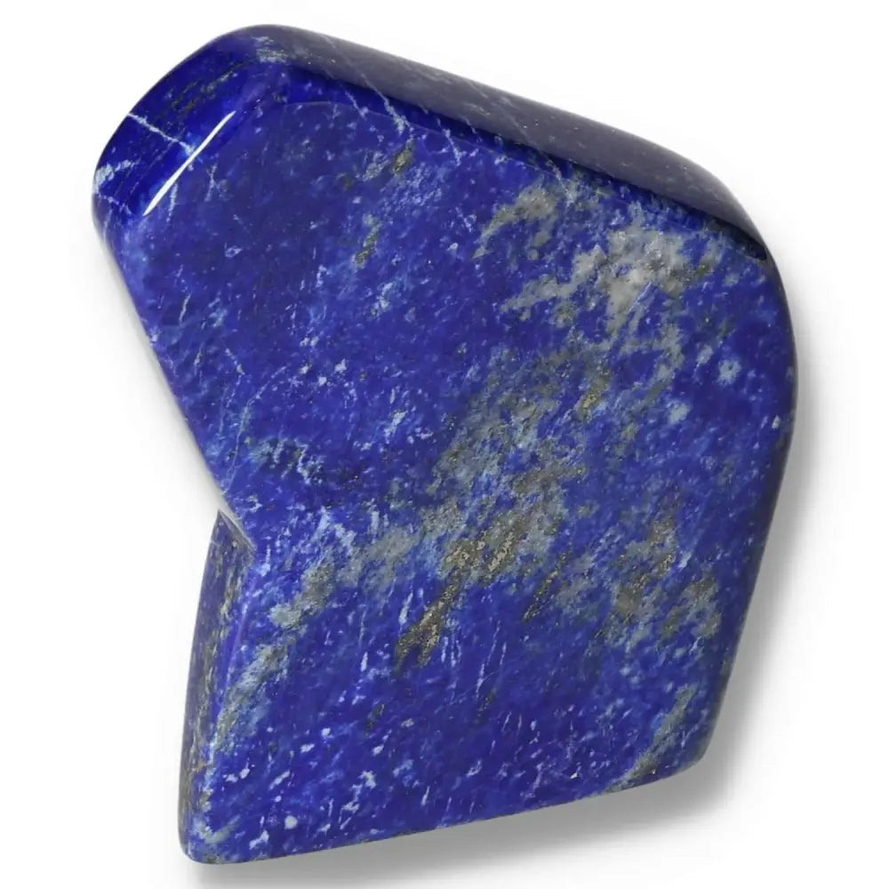 Lapis Lazuli Freeform from Pakistan with deep blue hues and golden pyrite flecks, perfect for crystal collection or home décor.
