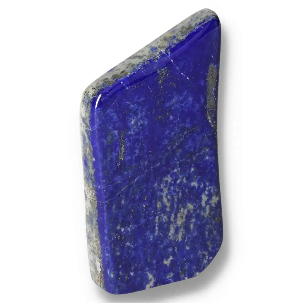 Lapis Lazuli Obelisk from Pakistan with deep blue and gold pyrite flecks, showcasing natural beauty and enhancing energy focus.