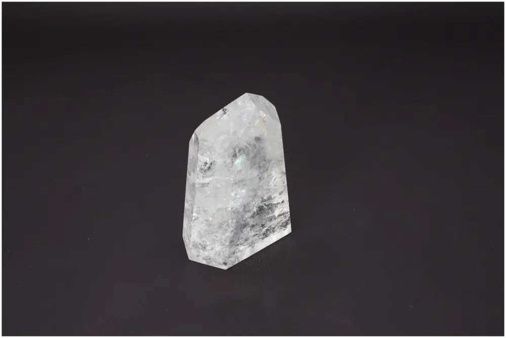 Lemurian Quartz Obelisk showcasing clear crystal structure, ideal for chakra alignment and spiritual enhancement.