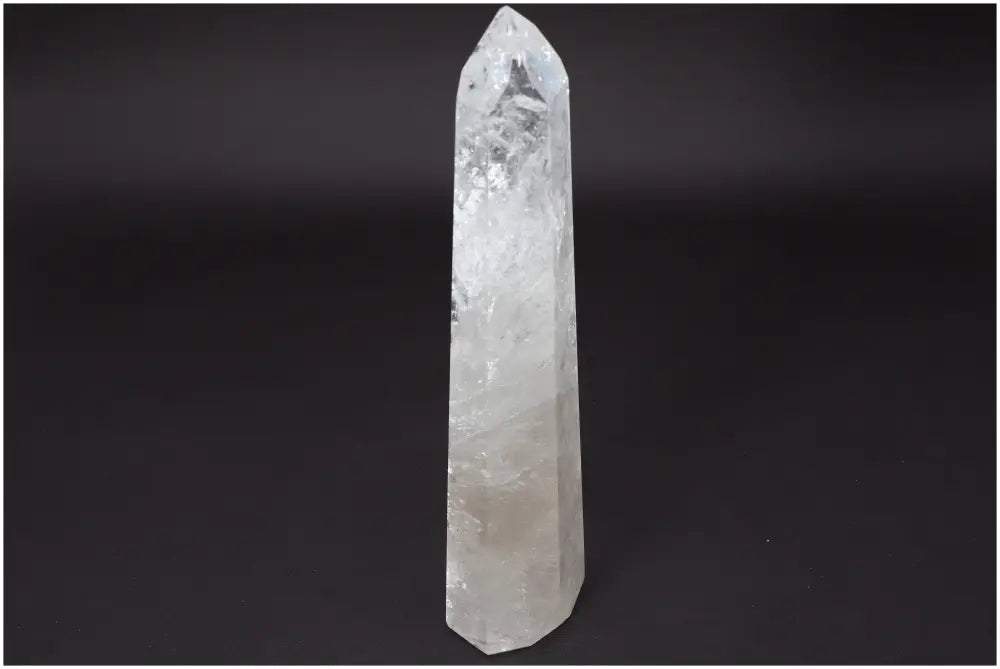 Lemurian Quartz Obelisk - Clear Quartz crystal known as Master Healer for clarity, balance, and personal growth. Ethically sourced.