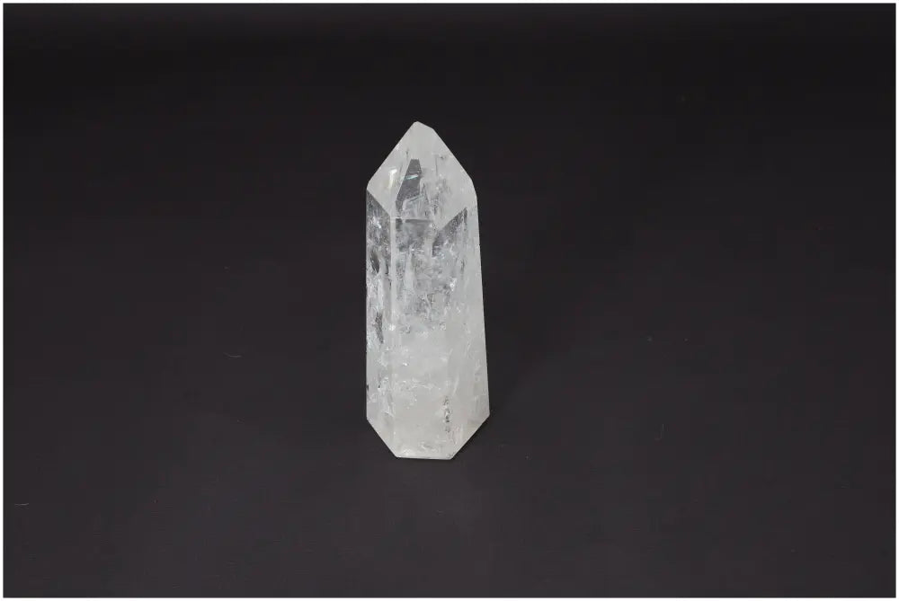 Clear Lemurian Quartz Obelisk for clarity, balance, and growth, ethically sourced and naturally formed. Master Healer crystal.