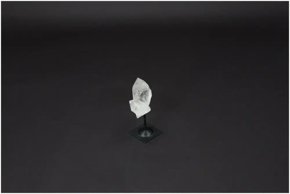 Lemurian Quartz Crystal on Metal Stand - Powerful Clear Quartz for purification and energy harmonization against negative vibrations.