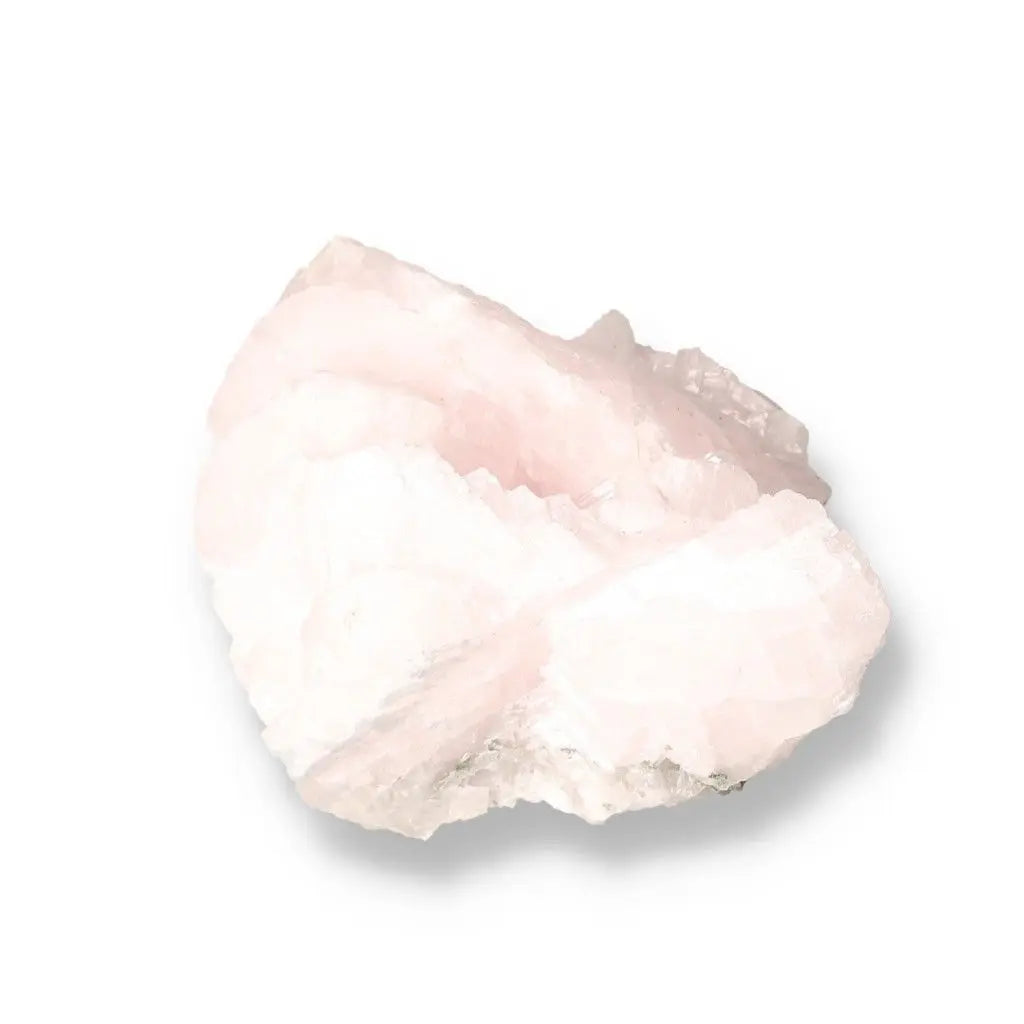 Soft pink Mangano Calcite stone promoting love, compassion, and emotional healing. Known as the Stone of Forgiveness.