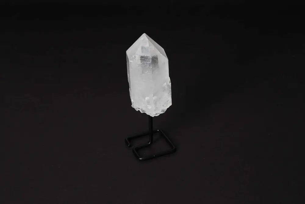 Natural Clear Quartz Point on a Stand for Amplifying Energy and Clarity in Meditation and Manifestation