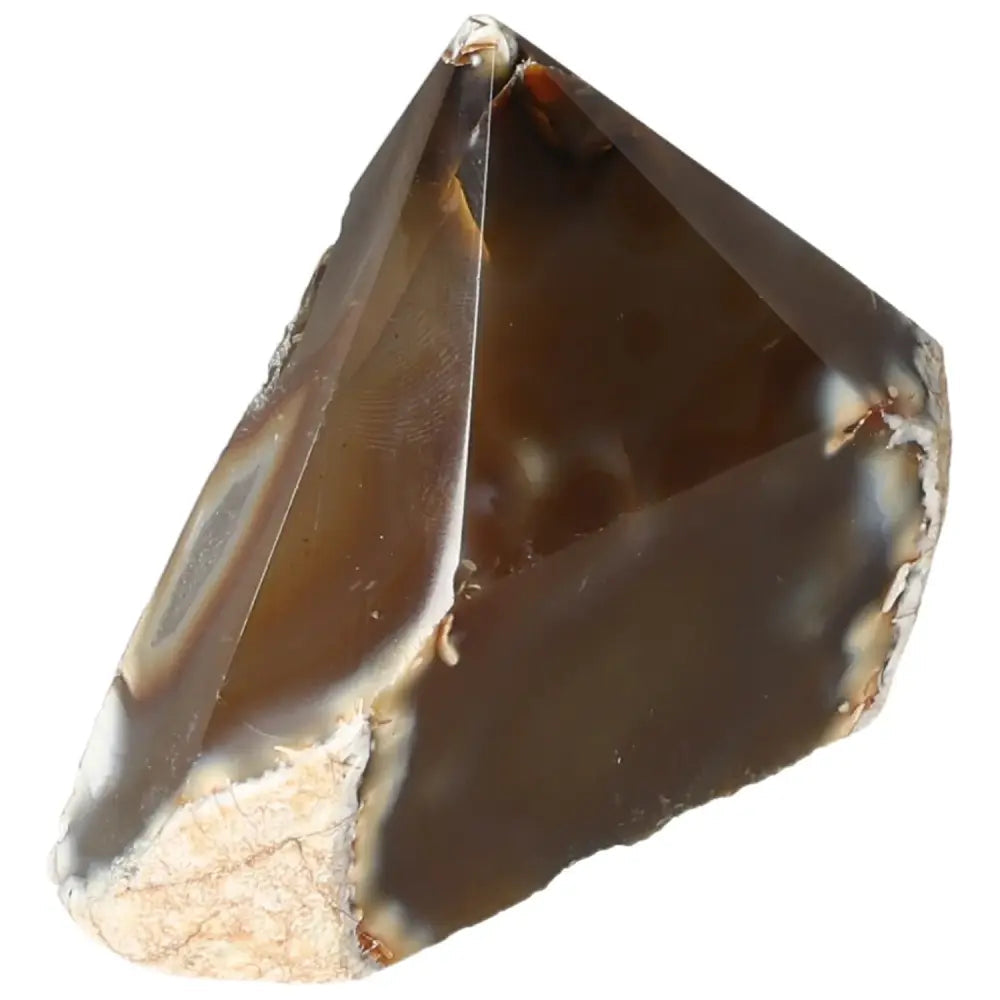 Polished Agate Point by Sylvia Crystals, featuring intricate patterns for tranquility and balance