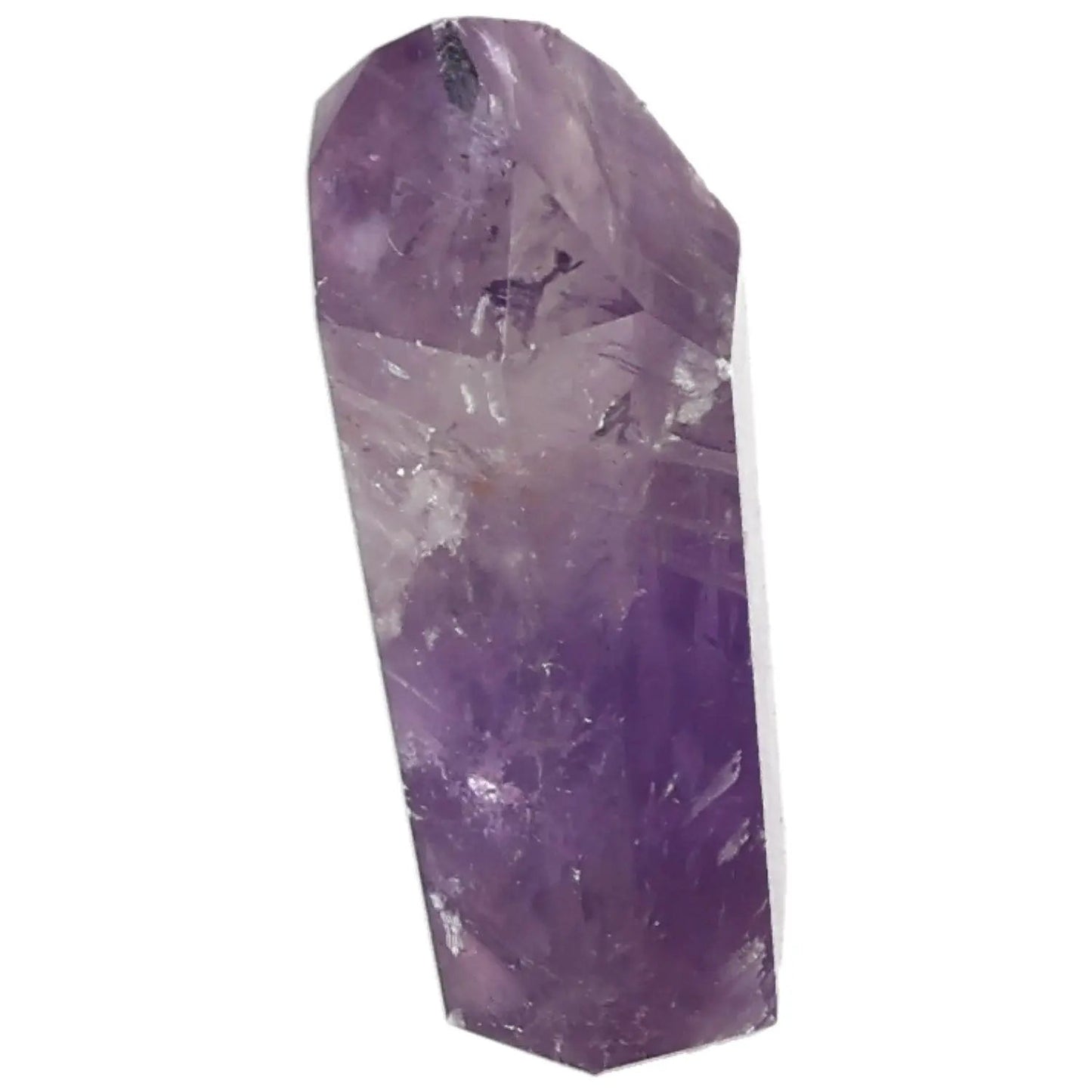 Polished Amethyst Obelisk for stress reduction and enhanced concentration, premium Sylvia Crystals decor piece.