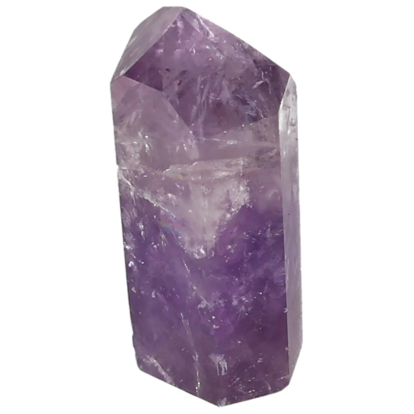 Polished Amethyst Obelisk by Sylvia Crystals, showcasing the elegance and stress-reducing properties of premium amethyst.