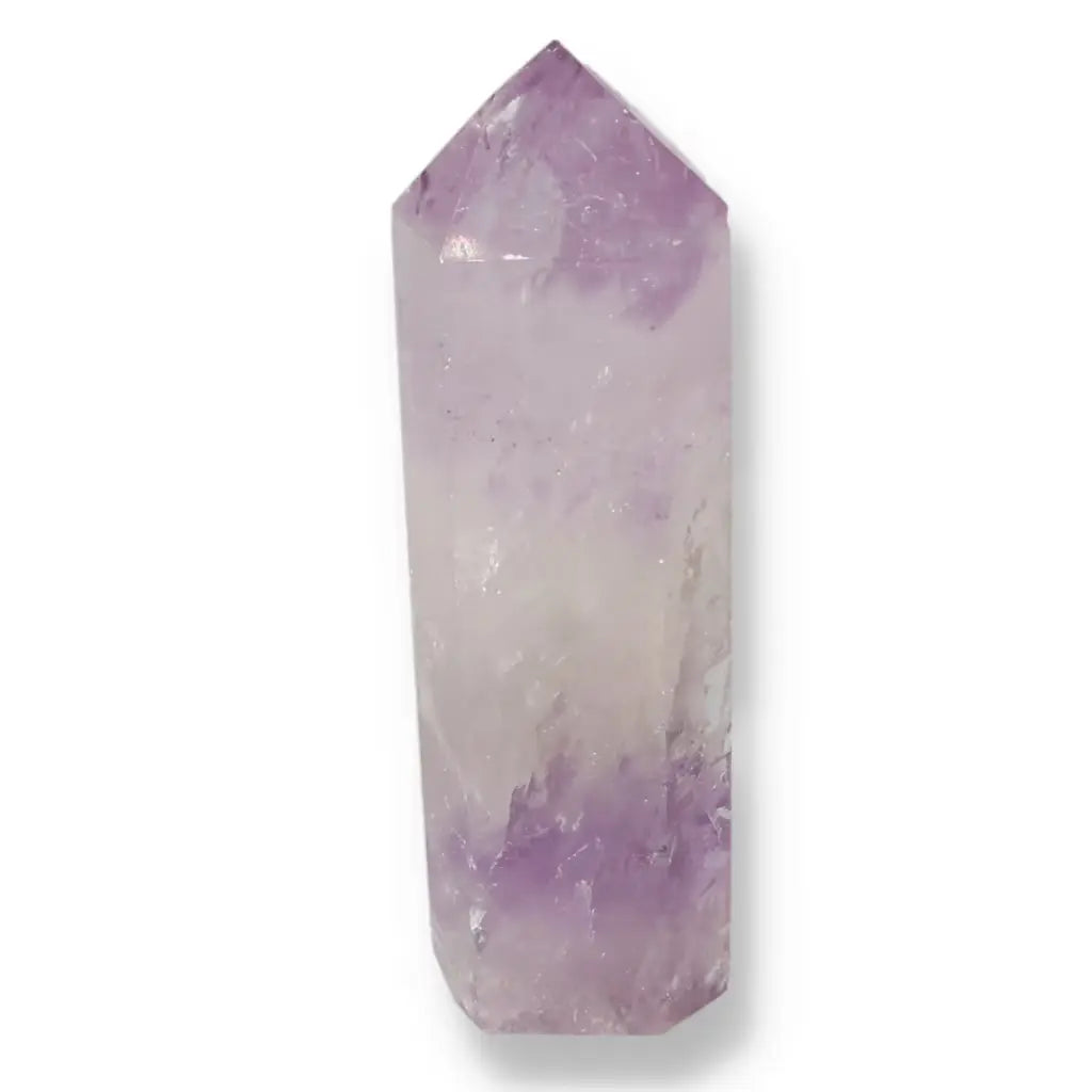 Polished Amethyst Obelisk by Sylvia Crystals, showcasing luxury and spirituality. High-quality amethyst with aesthetic allure.