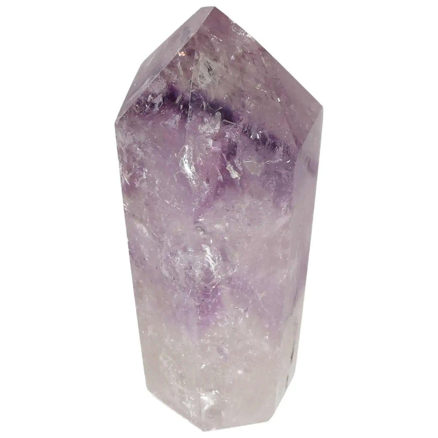 Polished Amethyst Obelisk from Sylvia Crystals, featuring premium quality and energy-enhancing properties for focus and emotional stability.