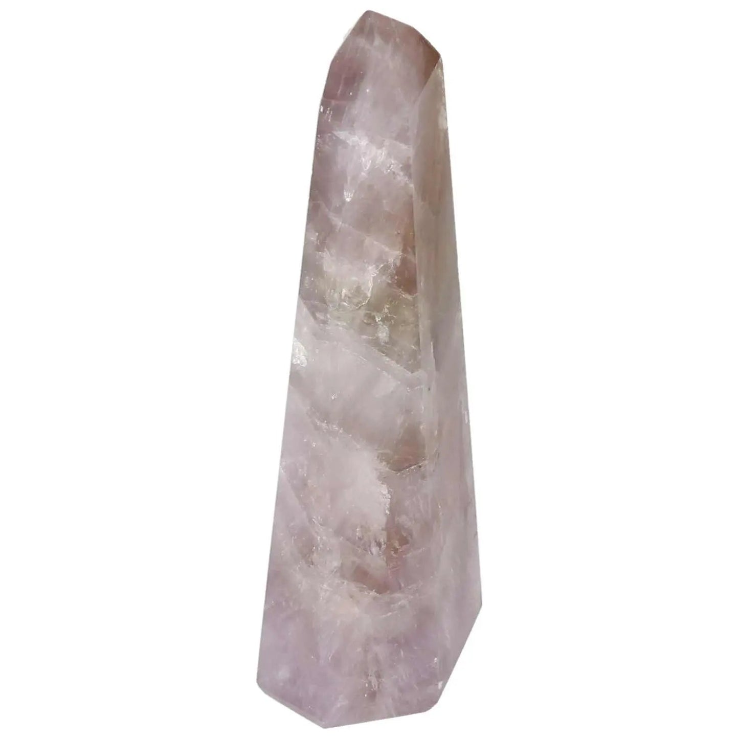 Seven Point Polished Amethyst crystal from Sylvia Crystals, known for stress relief and energy amplification, modern luxury design.