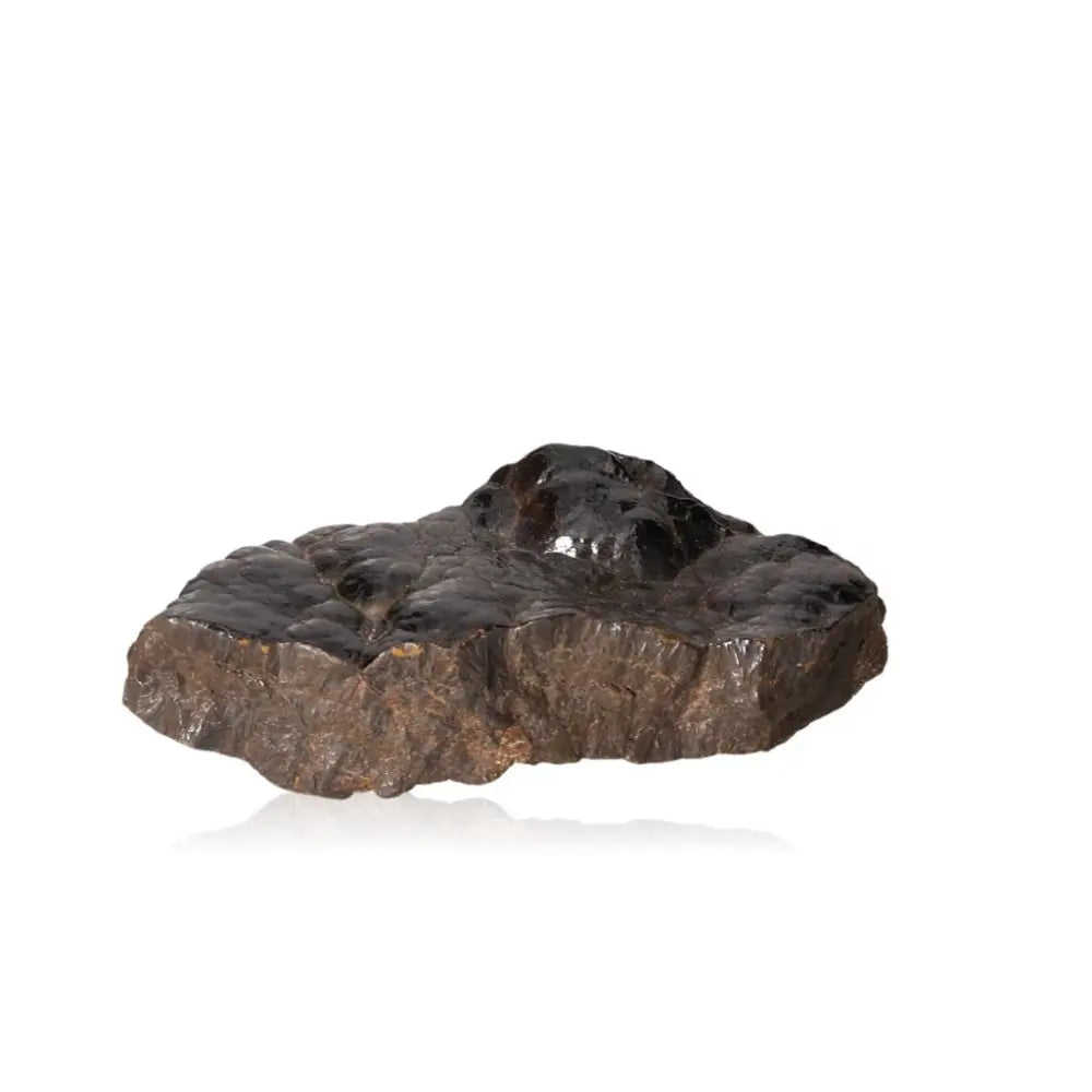Polished Botryoidal Hematite crystal shimmering with metallic luster, known for grounding and protective energy.
