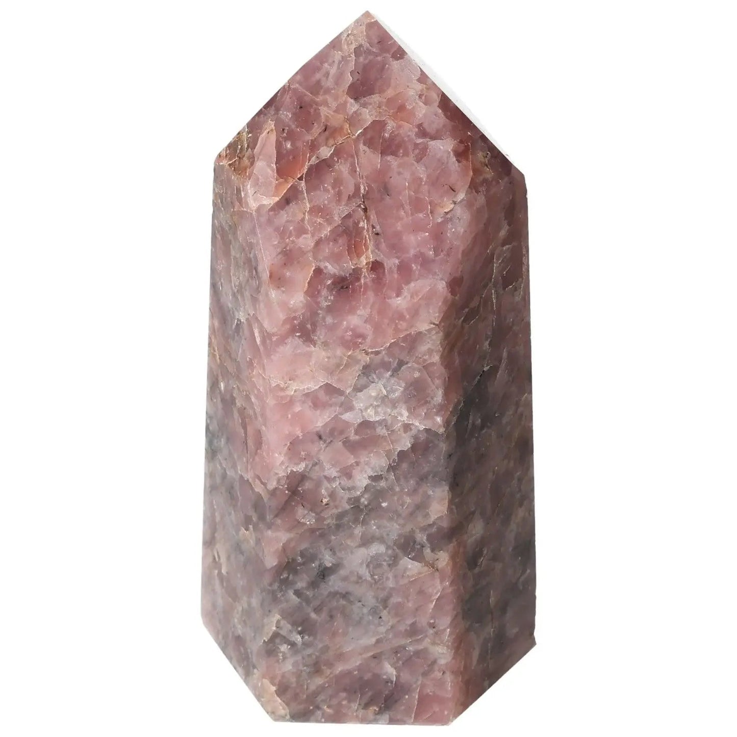 Polished Hematoide Obelisk by Sylvia Crystals, featuring vibrant hues and a polished finish, perfect for luxury and conscious living.