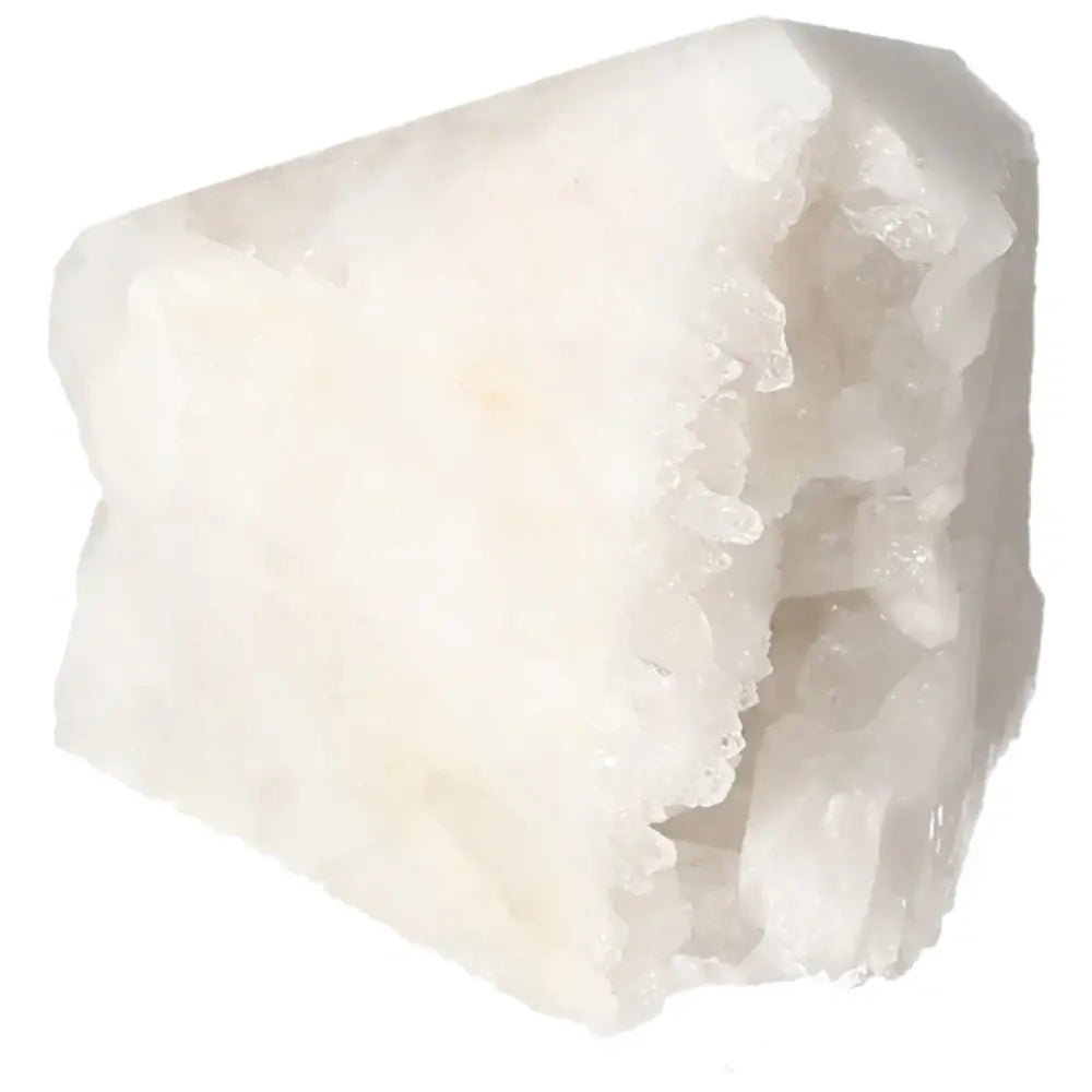 Polished Milky Quartz Point from Sylvia Crystals, showcasing its purity and spiritual harmony benefits.