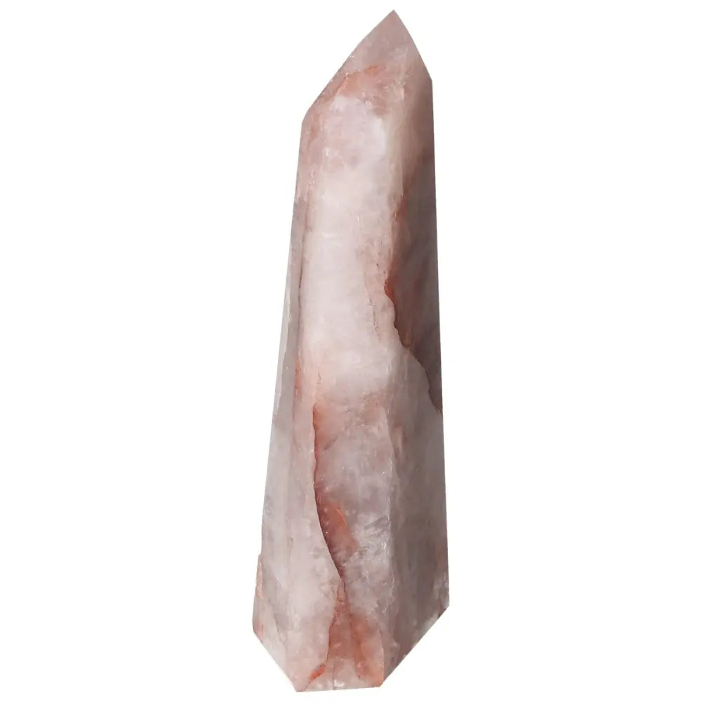 Polished Point Hematoide crystal from Sylvia Crystals, showcasing a lustrous finish, symbol of quality and elegance in crystal luxury.