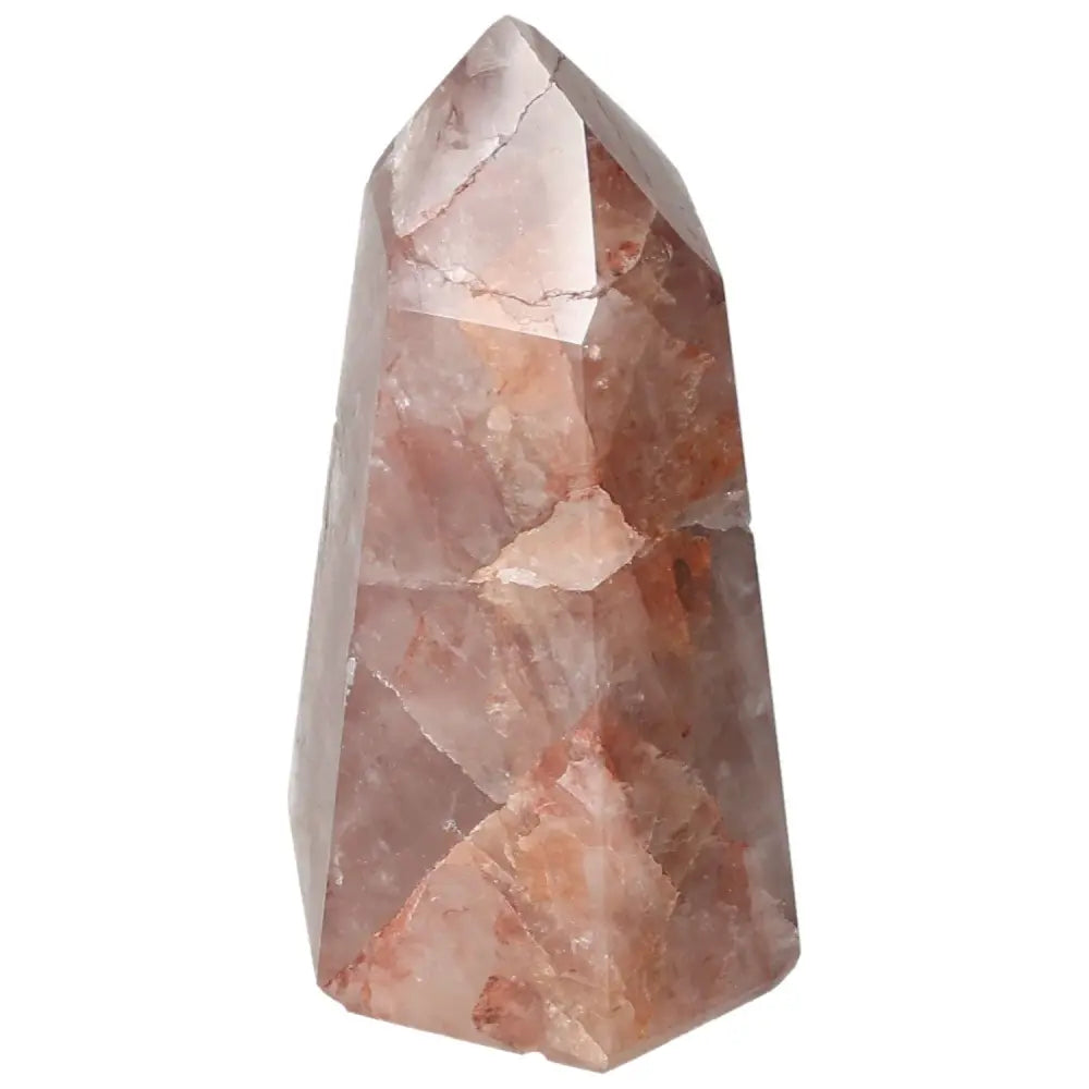 Polished Point Hematoide crystal, promoting clarity and focus, from Sylvia Crystals. Premium, elegant, and ideal for meditation.