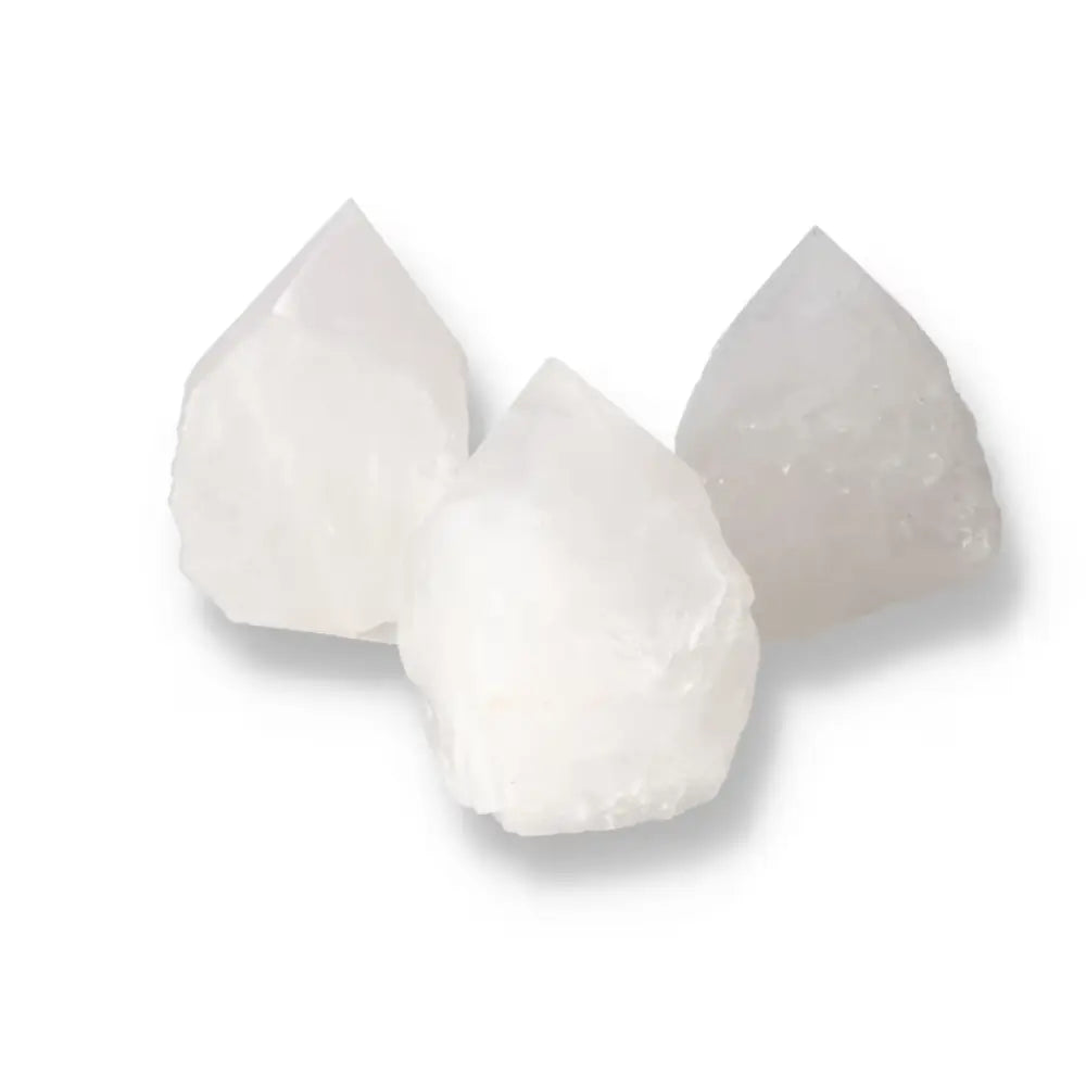 Polished Point Quartz L crystals from Sylvia Crystals showcasing premium quality and purification properties.