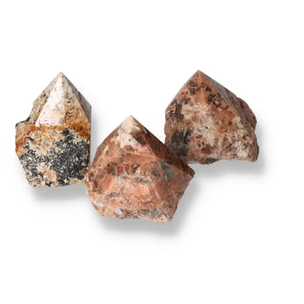 Polished Point Quartz with Feldspar L - luxury crystal from Sylvia Crystals, handcrafted for clarity and natural beauty.