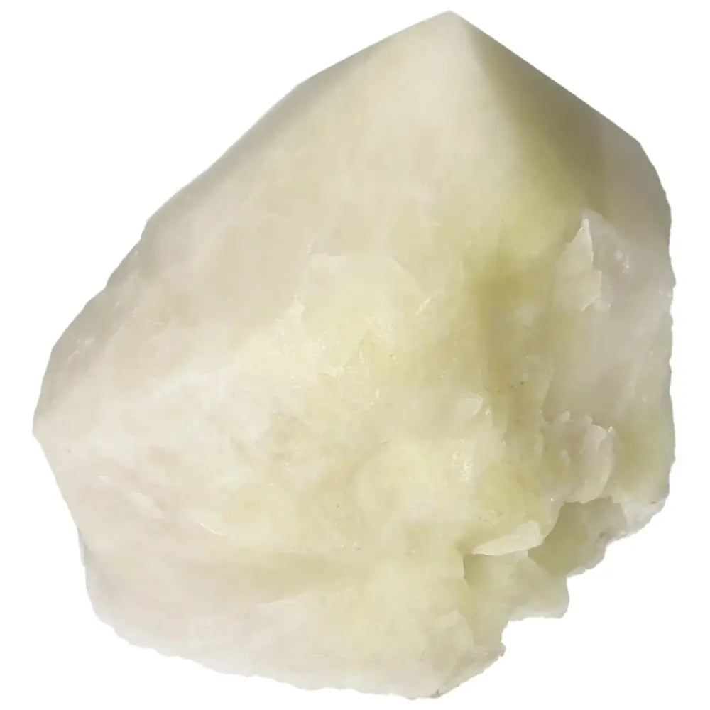 Polished Point Quartz with Sulphur crystal, showcasing vibrant yellow tones, from Sylvia Crystals collection.