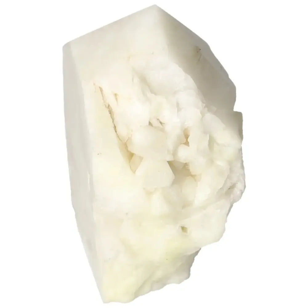 Polished Point Quartz with Sulphur gemstone showcasing clear quartz and sulphur inclusions, premium quality by Sylvia Crystals.