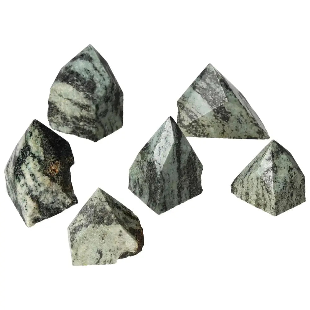 Polished Point Snake Jasper S stones showcasing unique patterns and colors, symbolizing balance and grounding energy.