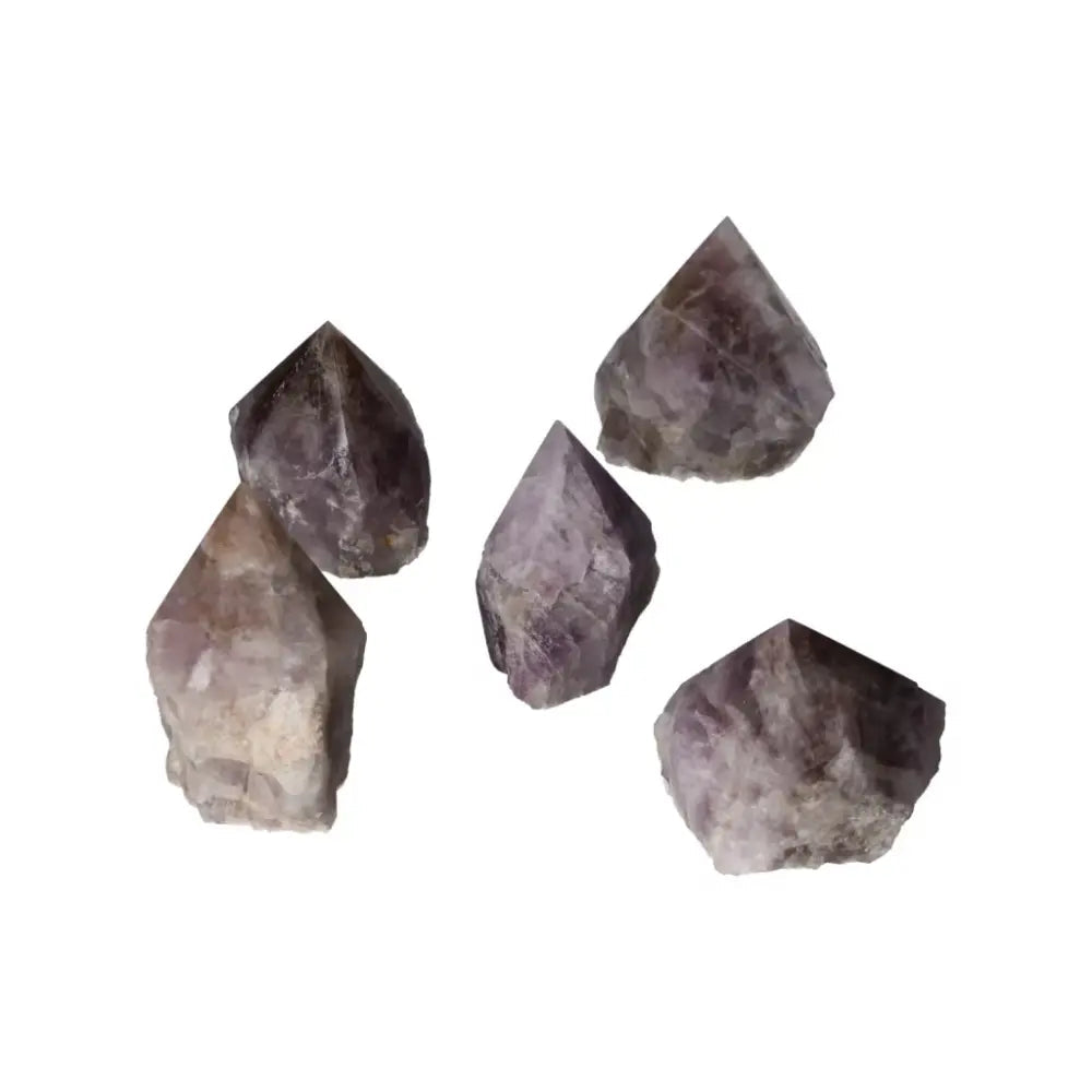 Polished Point Super Seven Amethyst M crystals from Sylvia Crystals, known for healing and energy-enhancing properties.