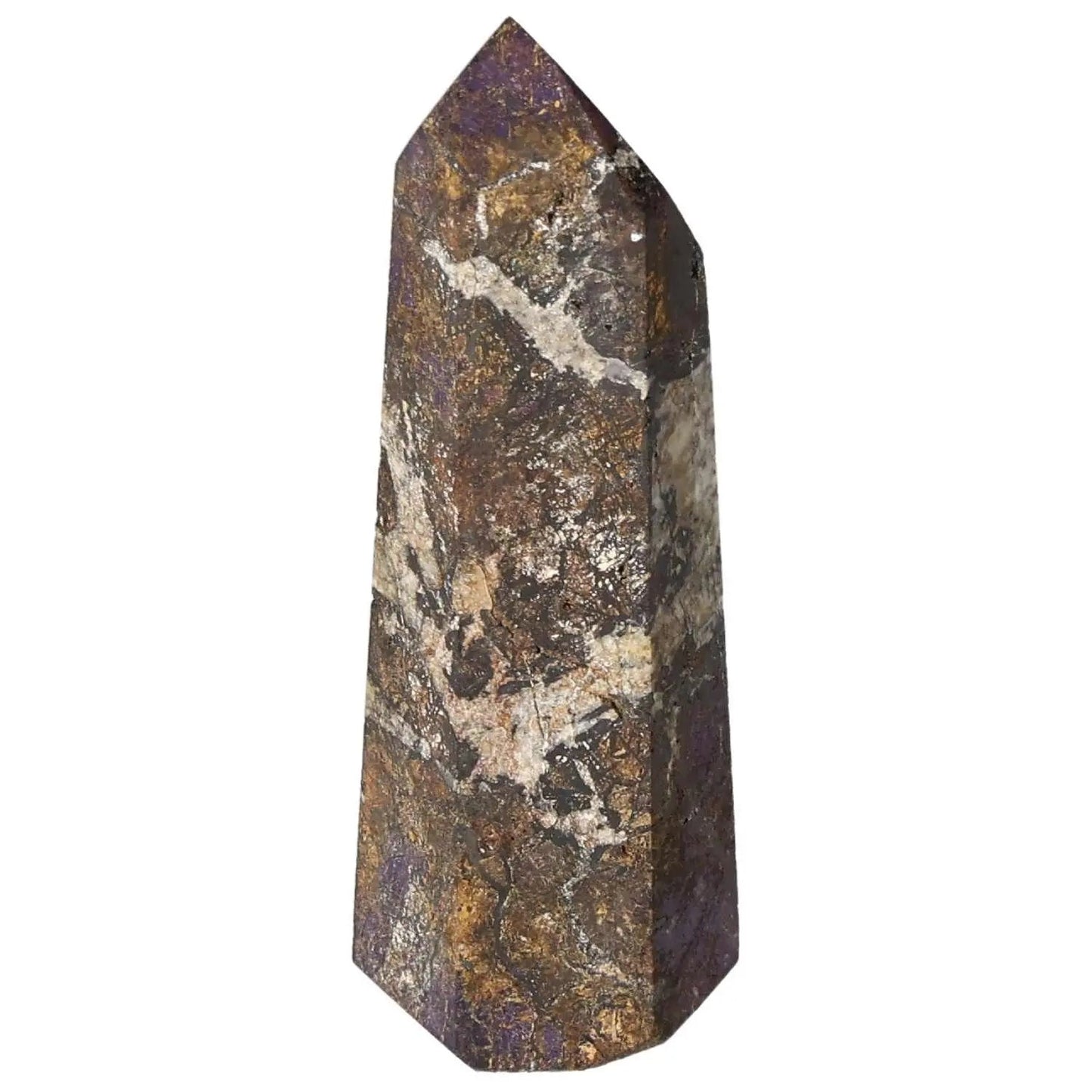 Polished Purpurite Obelisk from Sylvia Crystals, showcasing purple hues and luxurious, spiritual design.