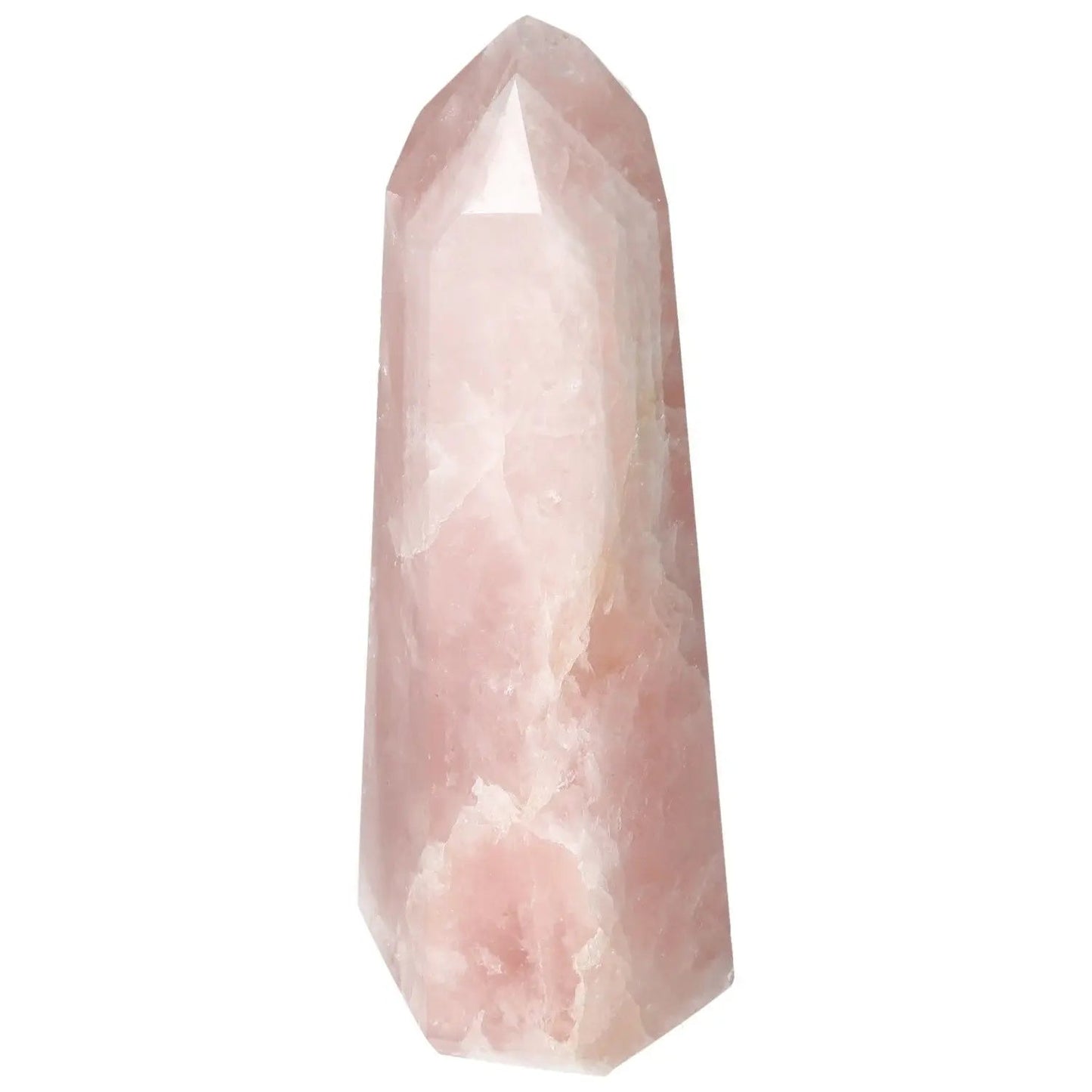Polished Rose Quartz Obelisk from Sylvia Crystals, showcasing natural beauty and spiritual depth, symbolizing strength and elegance.