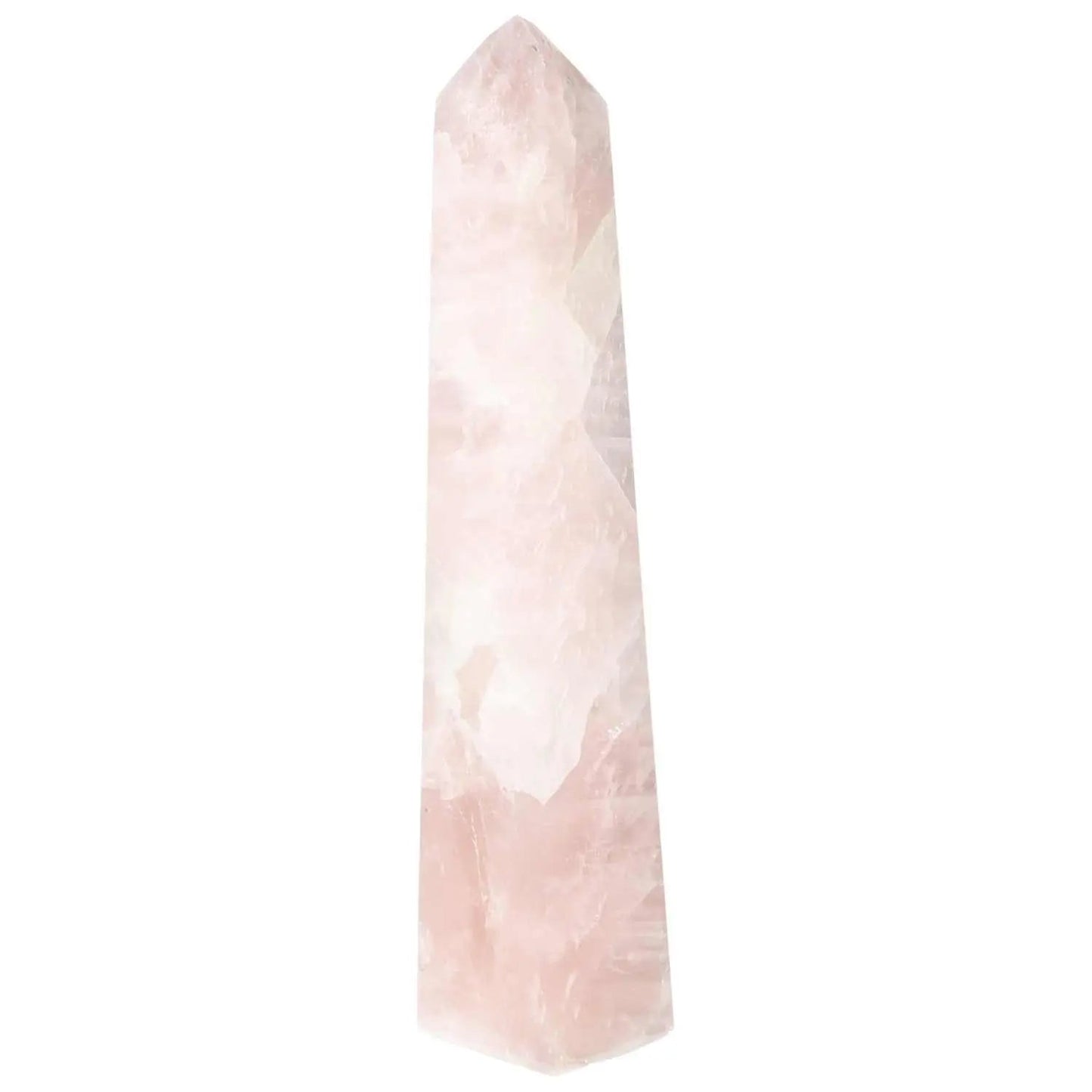 Polished Rose Quartz Obelisk from Sylvia Crystals, showcasing luxury and spiritual elegance with a smooth, premium finish.