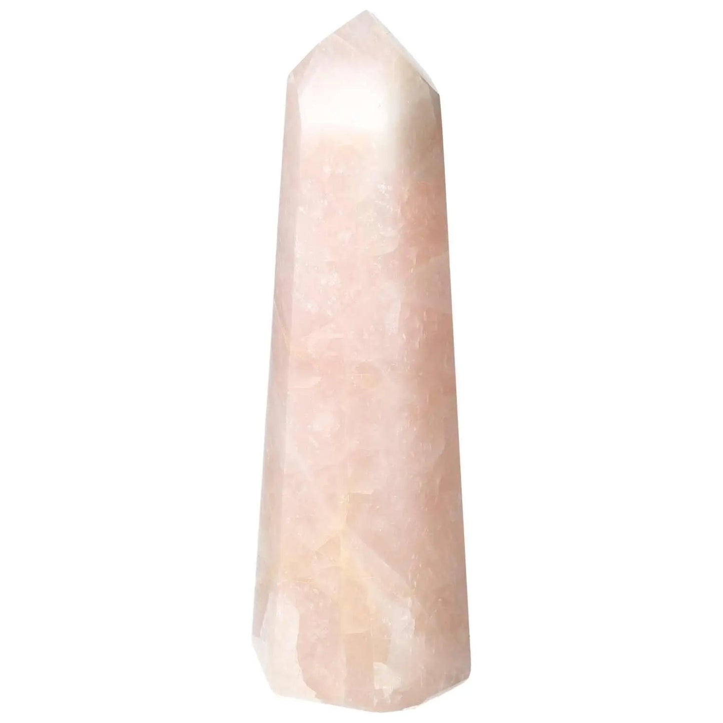 Polished Rose Quartz Obelisk - Premium Pink Quartz Crystal, Elegantly Handcrafted for Healing and Decoration by Sylvia Crystals.