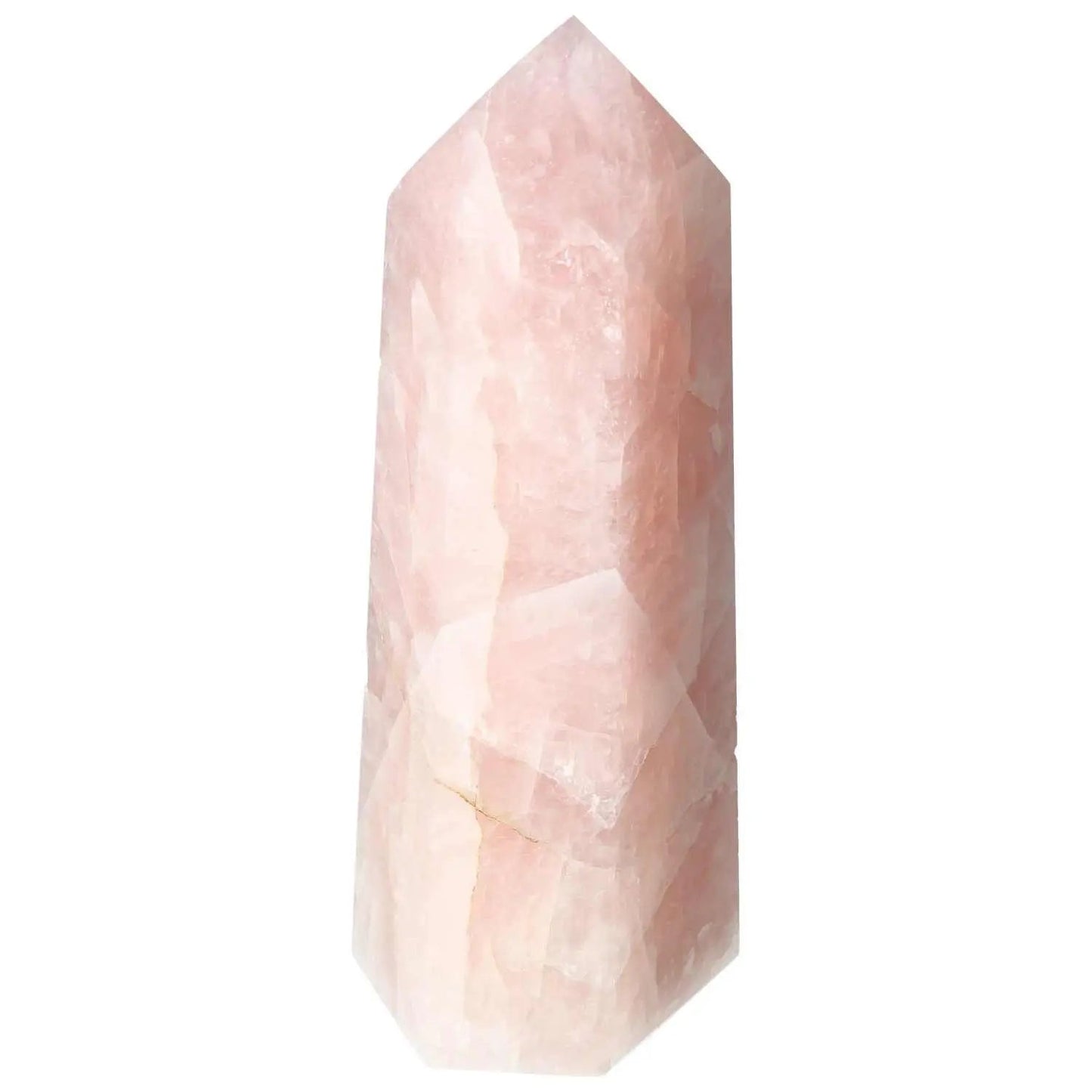 Polished Rose Quartz Obelisk from Sylvia Crystals, featuring a refined design and soothing pink hue, ideal for elegant decor and spiritual ambiance.