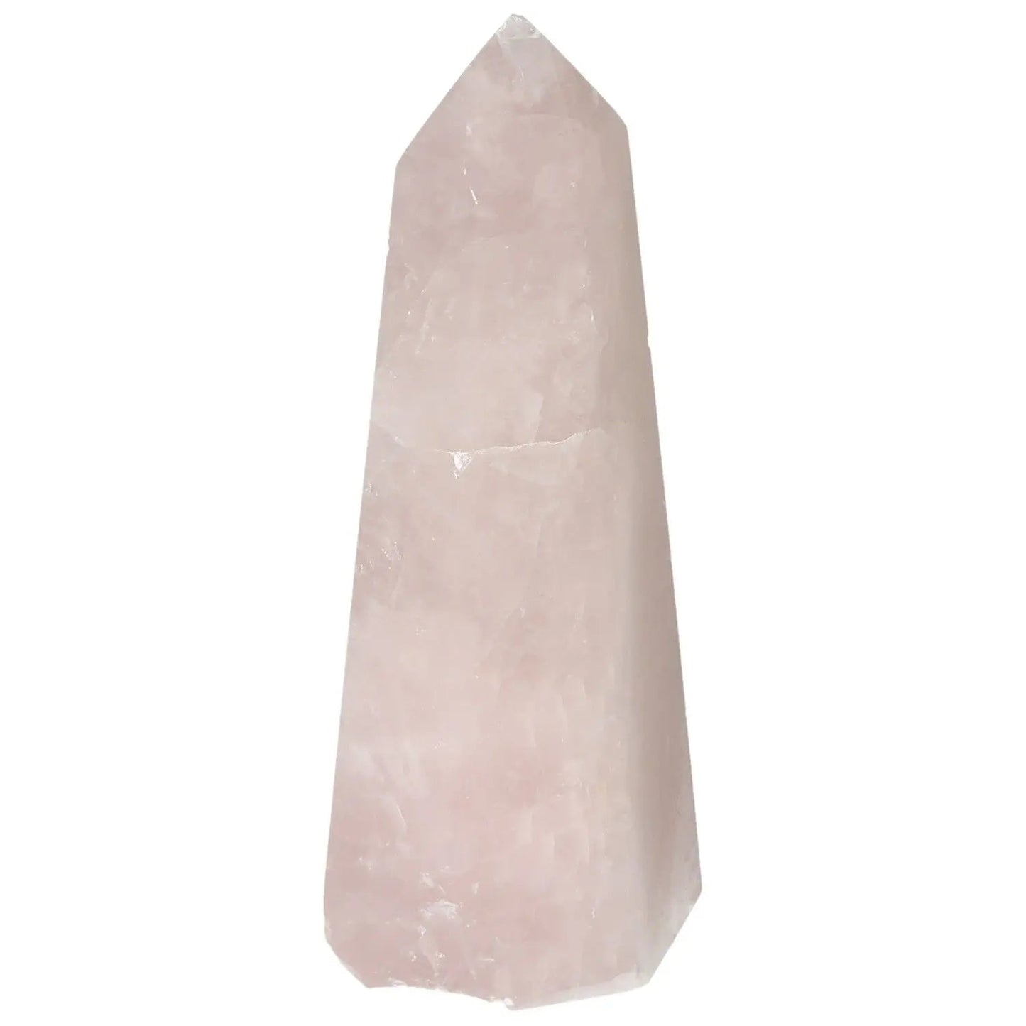Polished Rose Quartz Obelisk by Sylvia Crystals, showcasing elegance and natural beauty for luxury decor and spiritual well-being.