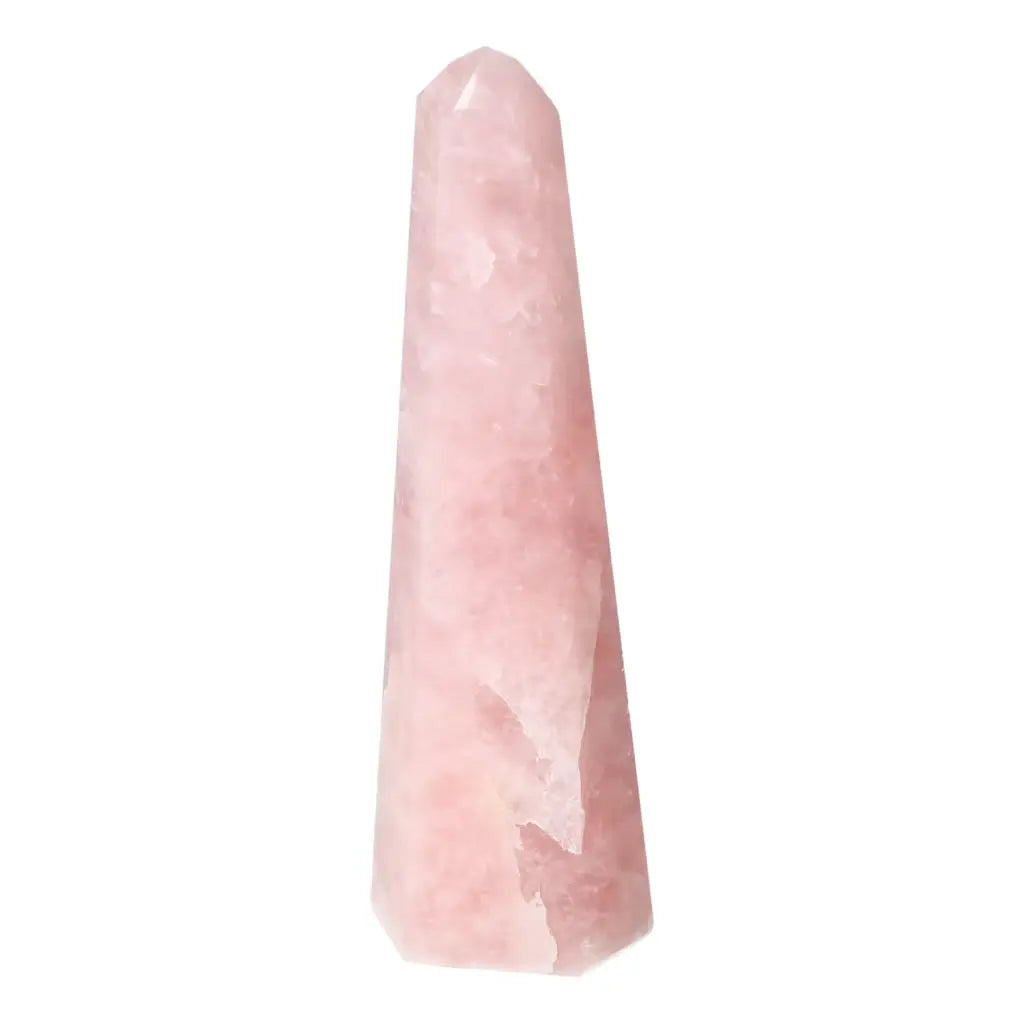 Polished Rose Quartz Obelisk - Symbol of Luxury and Inner Peace by Sylvia Crystals, Premium Pink Crystal Decor, 10-inch Tall.