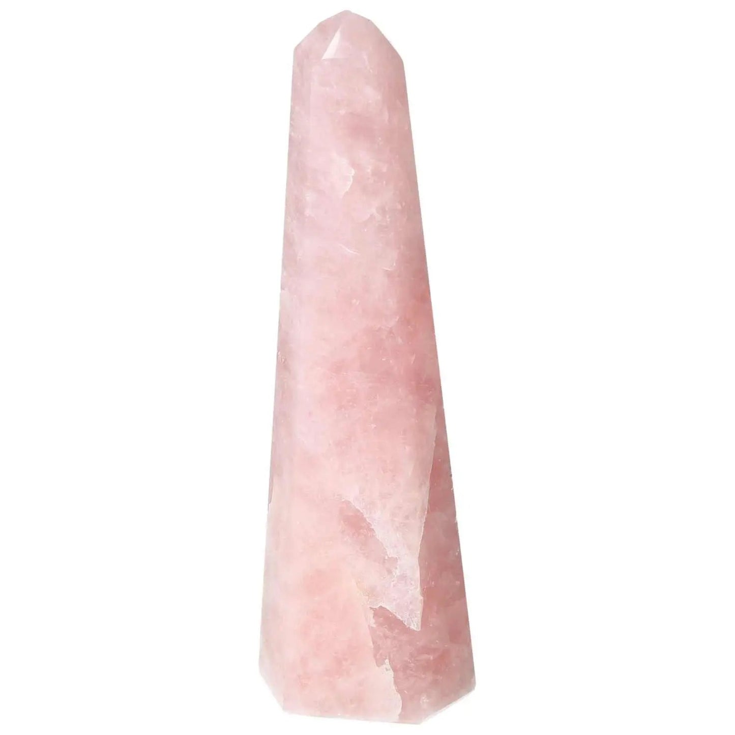 Polished Rose Quartz Obelisk, luxury crystal by Sylvia Crystals for inner peace and decoration, pink, handpicked, premium quality