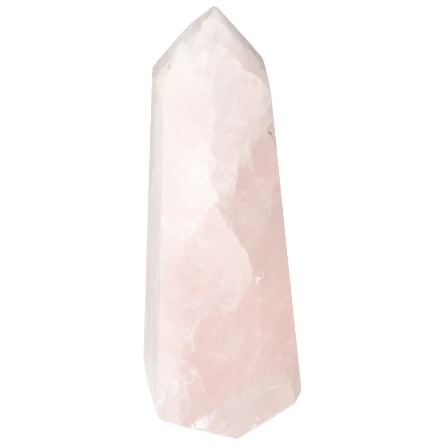 Polished Rose Quartz Obelisk from Sylvia Crystals, showcasing its elegant pink hue and spiritual energy for a luxurious centerpiece.
