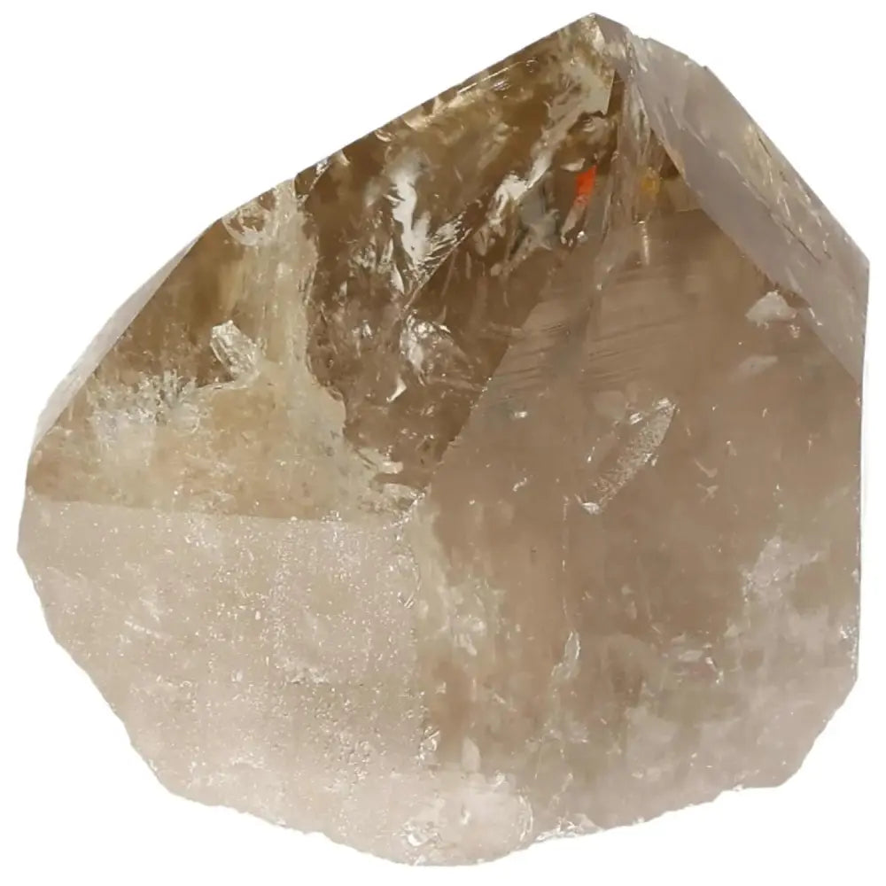 Polished Smoky Quartz Point crystal by Sylvia Crystals, showcasing natural beauty and grounding qualities.