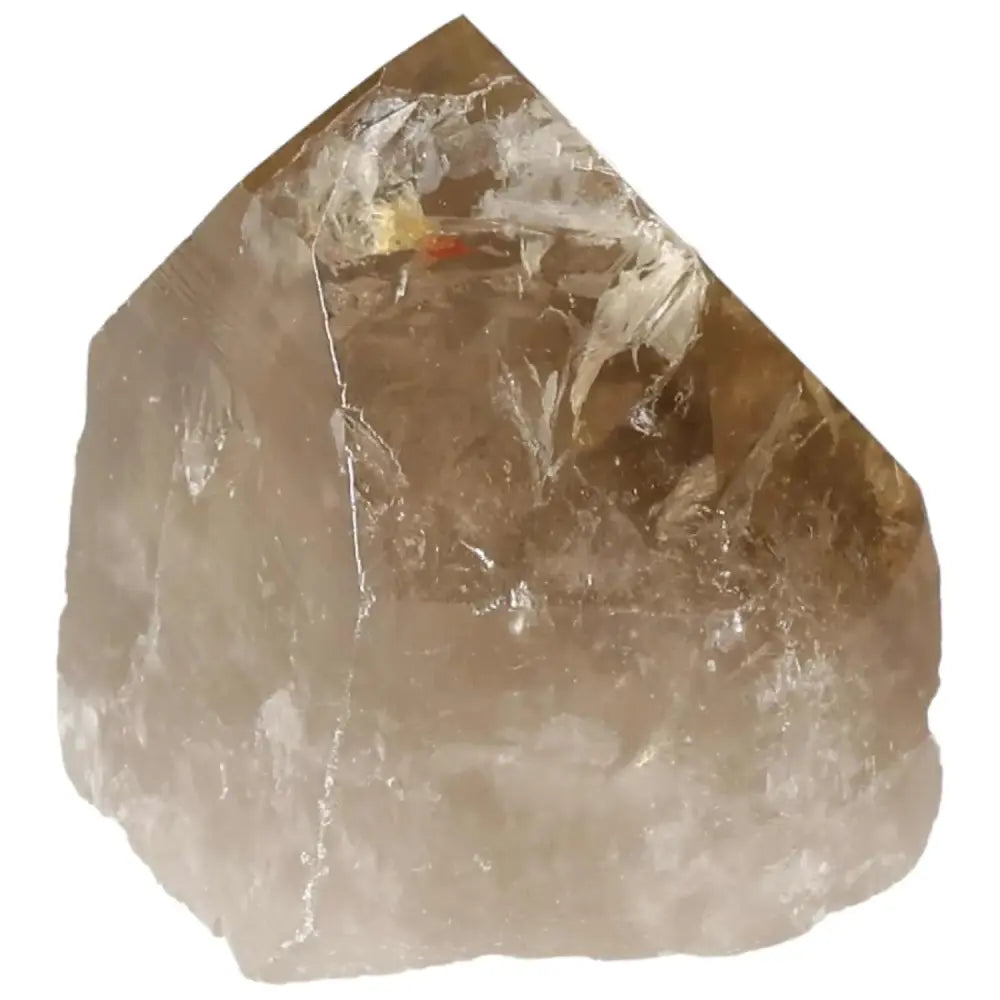 Polished Smoky Quartz Point crystal displaying its natural beauty and spiritual elegance, enhancing grounding and protective energy.