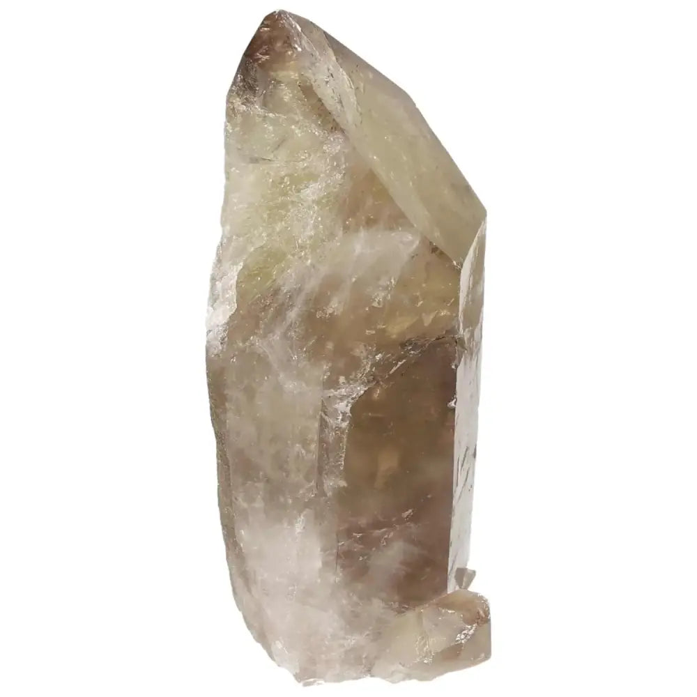 Alt Tag: Polished Smoky Quartz Point crystal from Sylvia Crystals, enhancing elegance and providing grounding and protection.