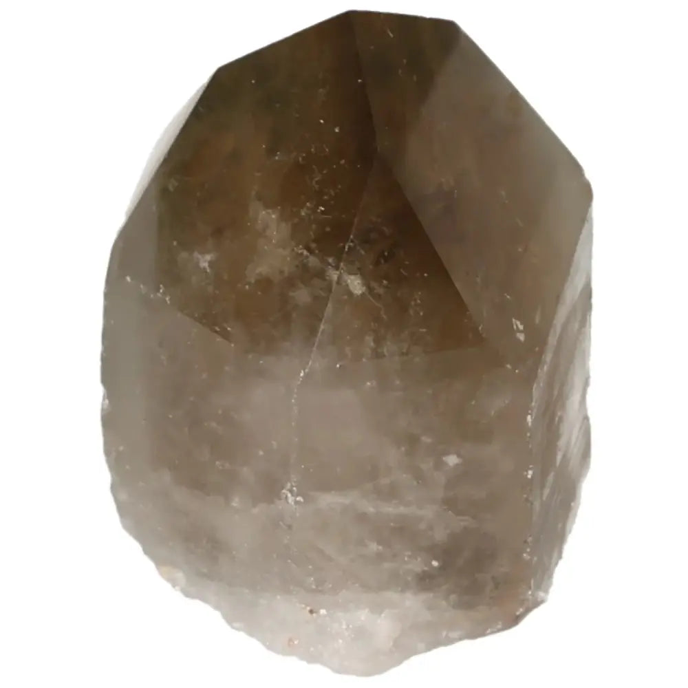 Polished Smoky Quartz Point with elegant finish highlighting earthy tones and protective energy from Sylvia Crystals.
