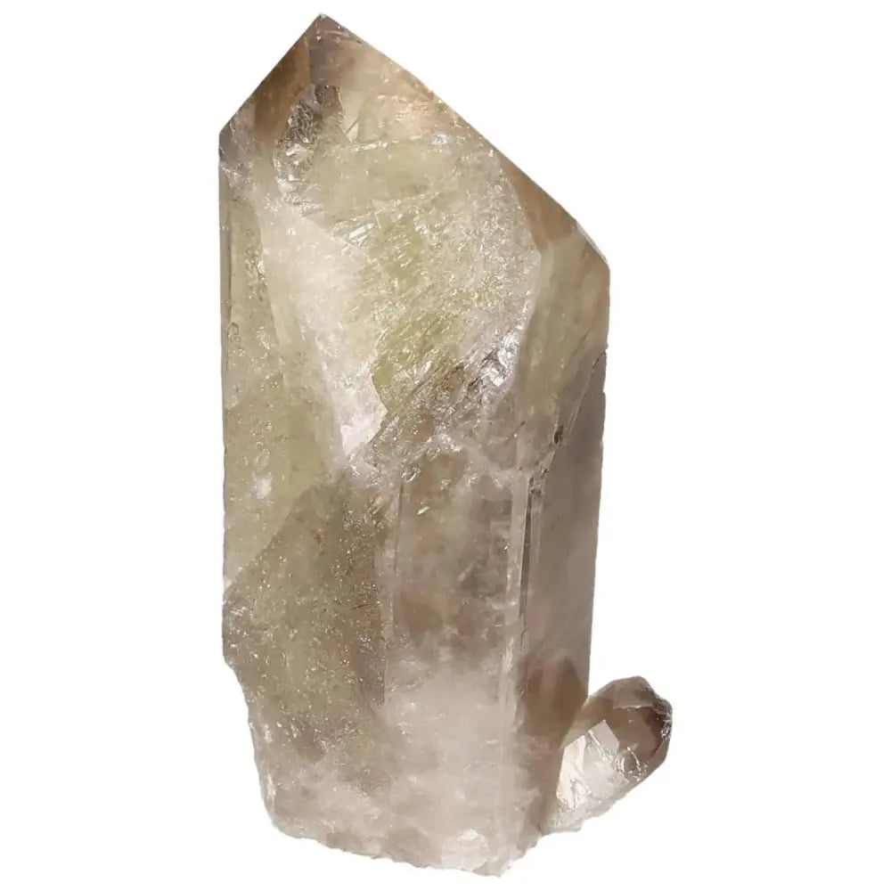Polished Smoky Quartz Point by Sylvia Crystals for grounding, protection, and absorbing negative energy, perfect for enhancing living spaces.
