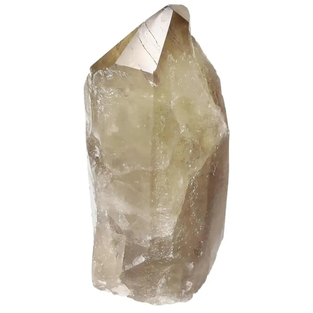 Polished Smoky Quartz Point crystal by Sylvia Crystals showcasing earthy elegance and grounding energy.