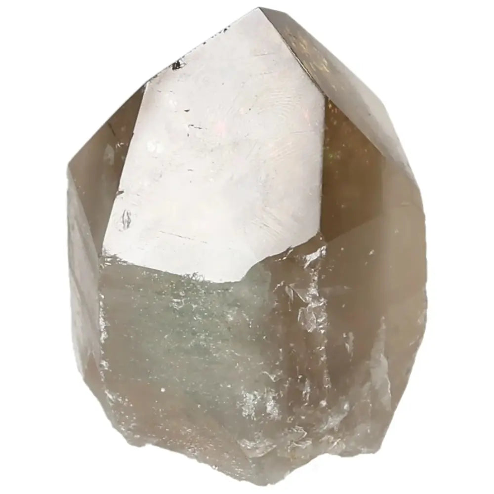 Polished Smoky Quartz Point showcasing its natural beauty and earthy tones, a luxurious addition from Sylvia Crystals.