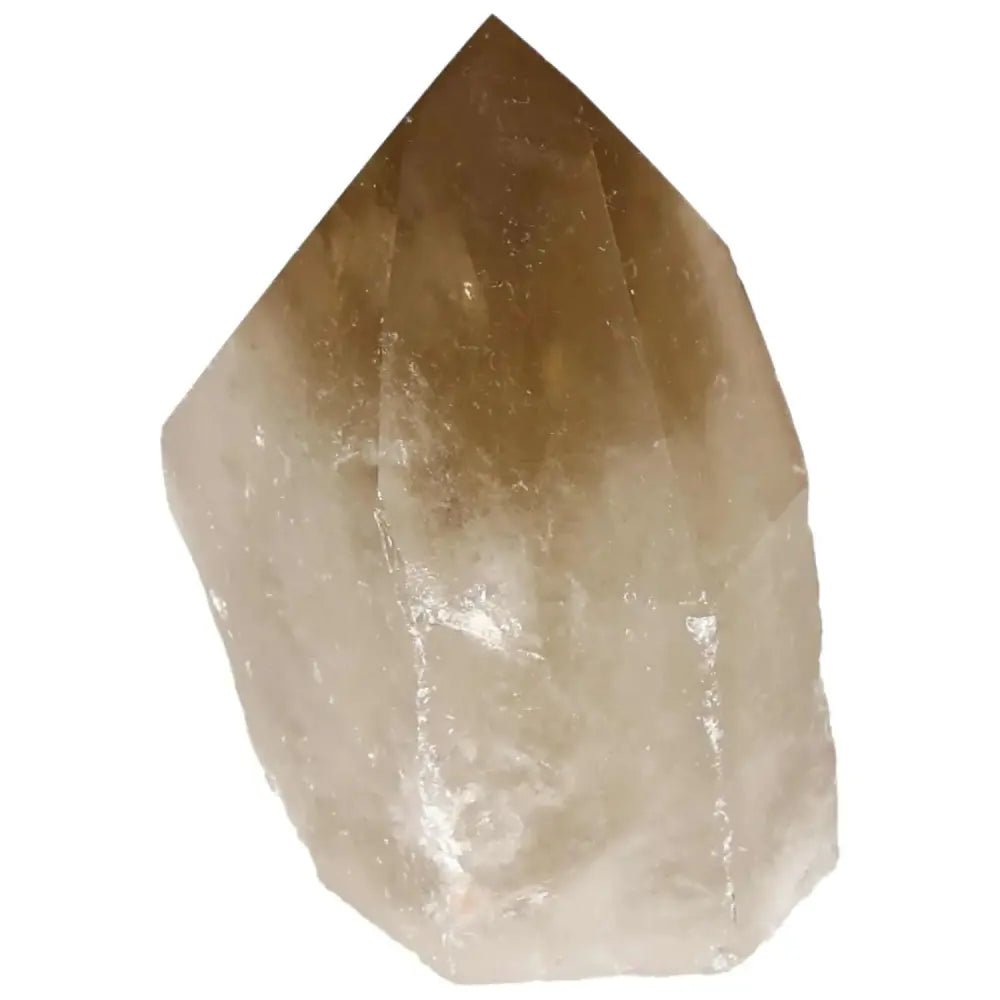 Polished Smoky Quartz Point crystal from Sylvia Crystals, offering grounding properties and emotional balance.